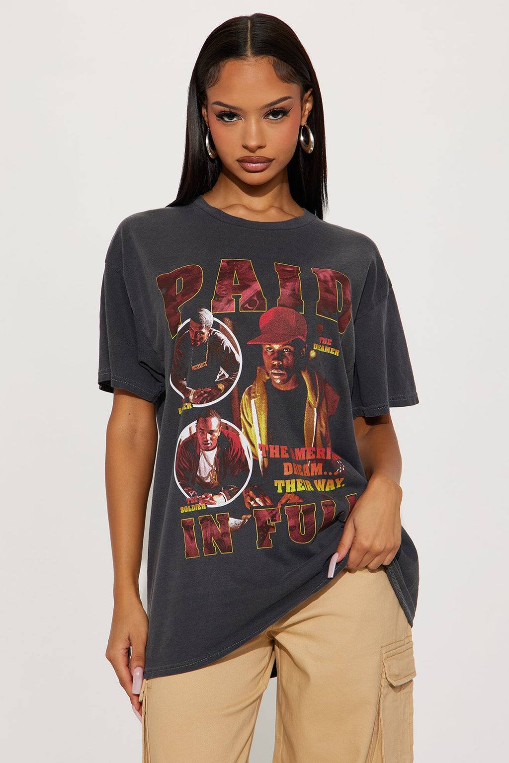 Paid In Full Washed Throwback Tee - Black