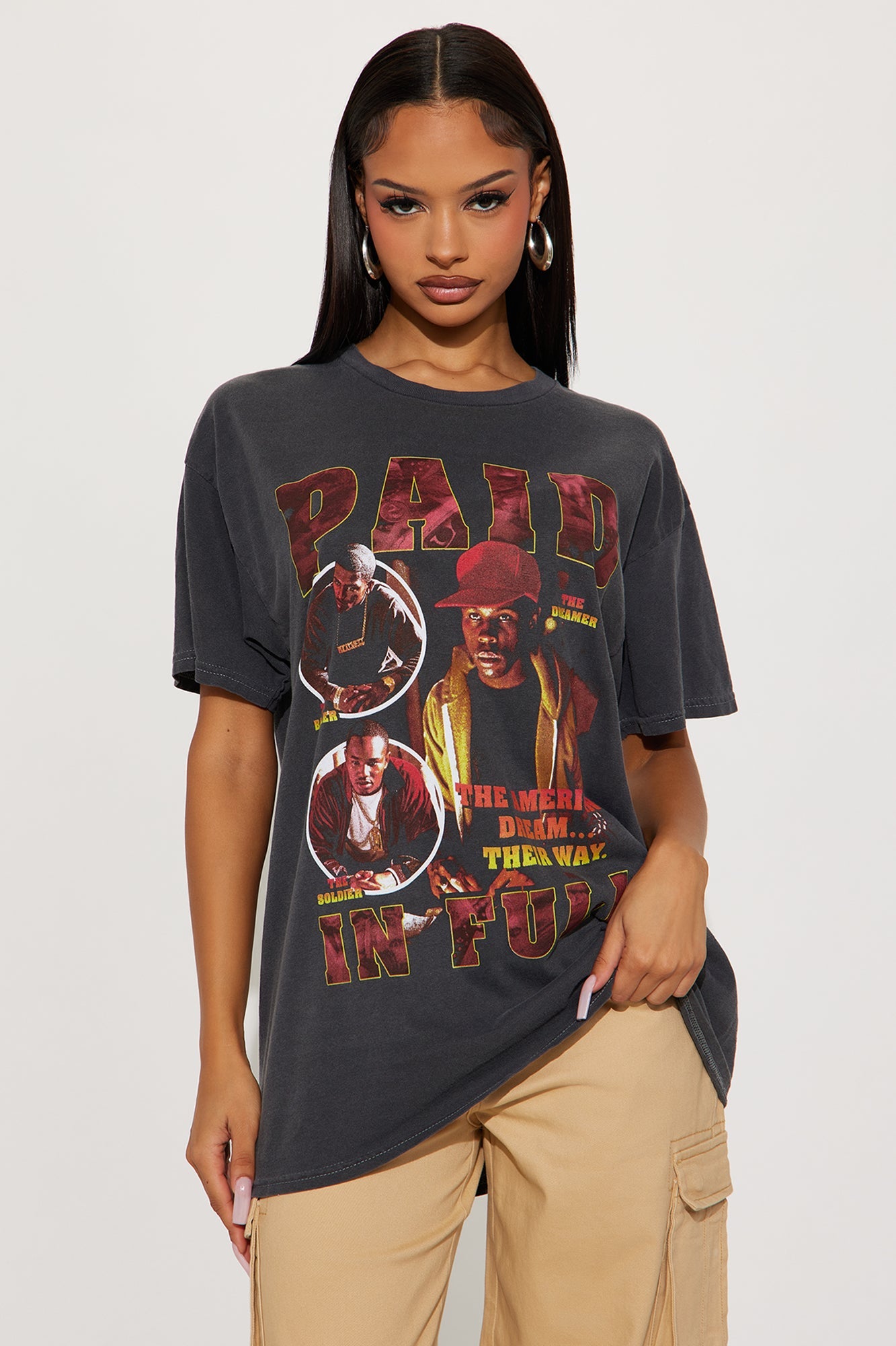 Paid In Full Washed Throwback Tee - Black