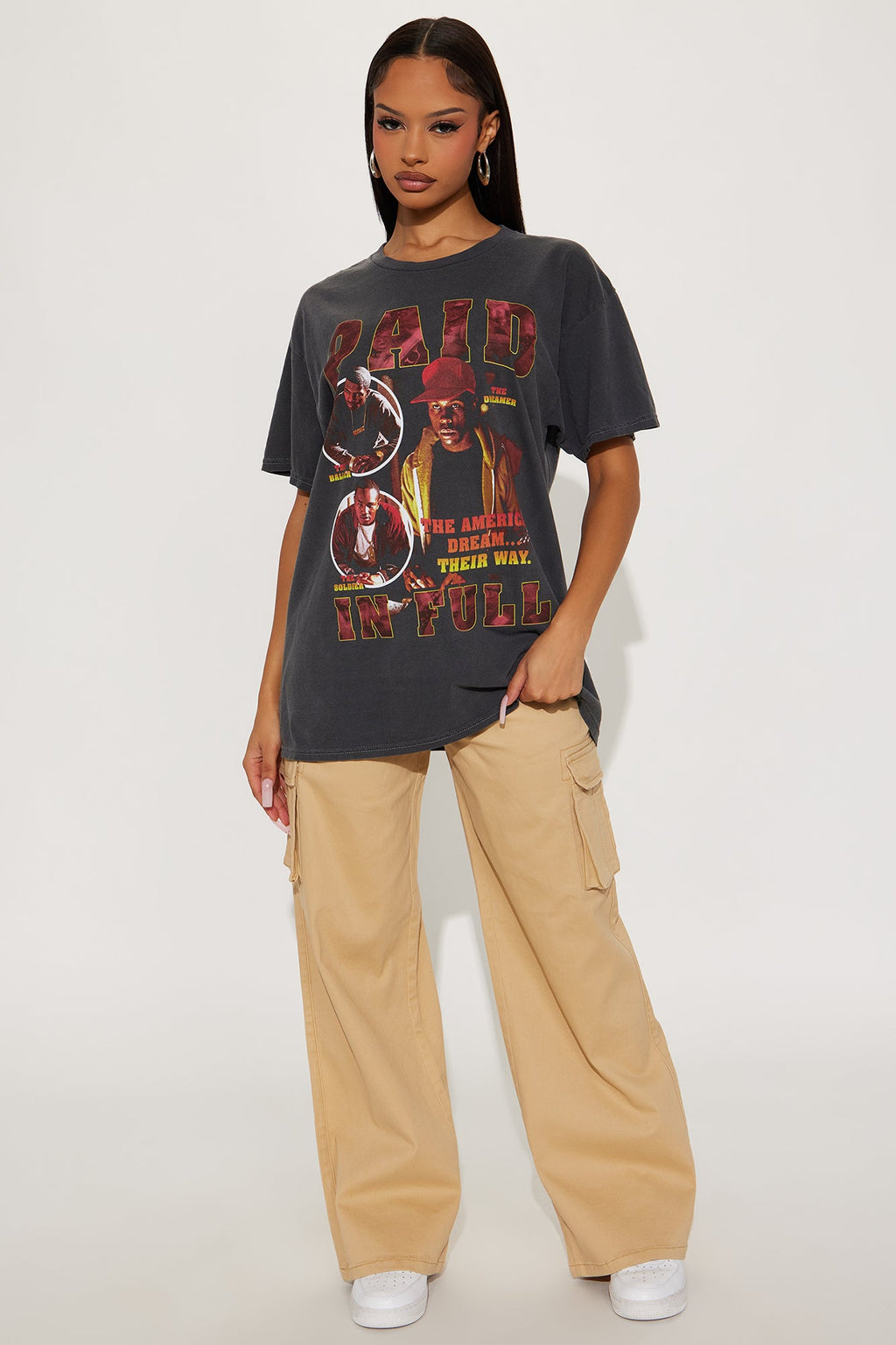 Paid In Full Washed Throwback Tee - Black