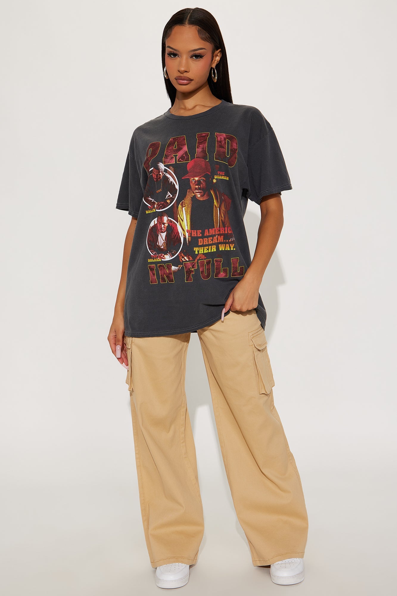 Paid In Full Washed Throwback Tee - Black