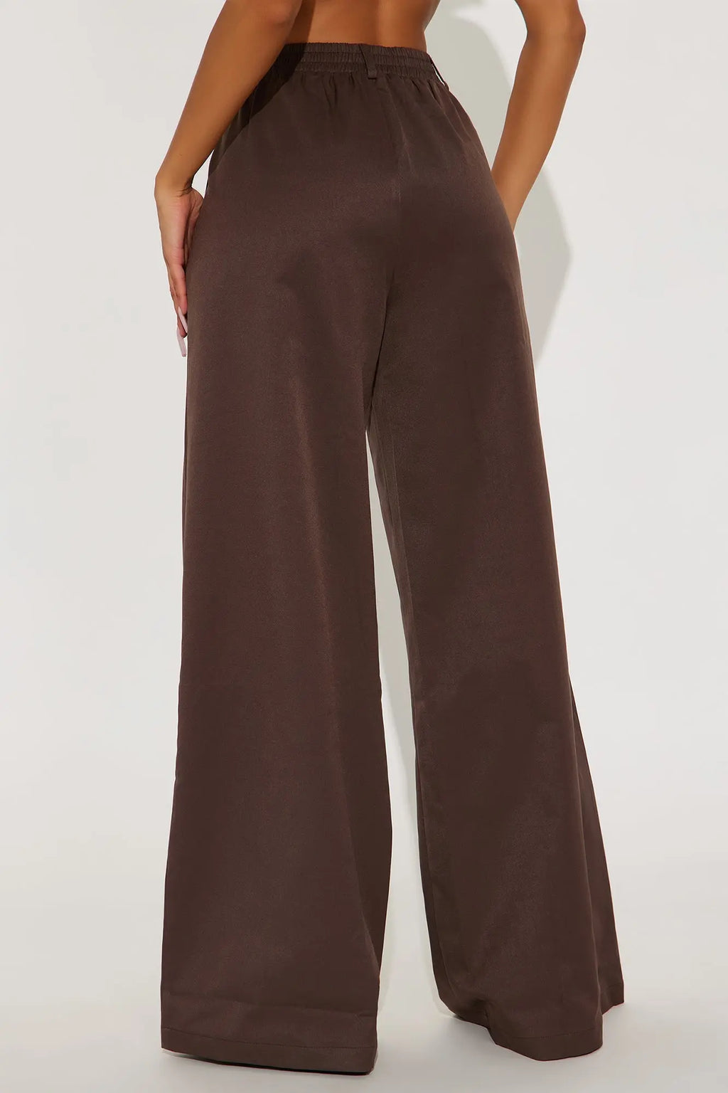 Denise Wide Leg Pant 33″ - Brown 