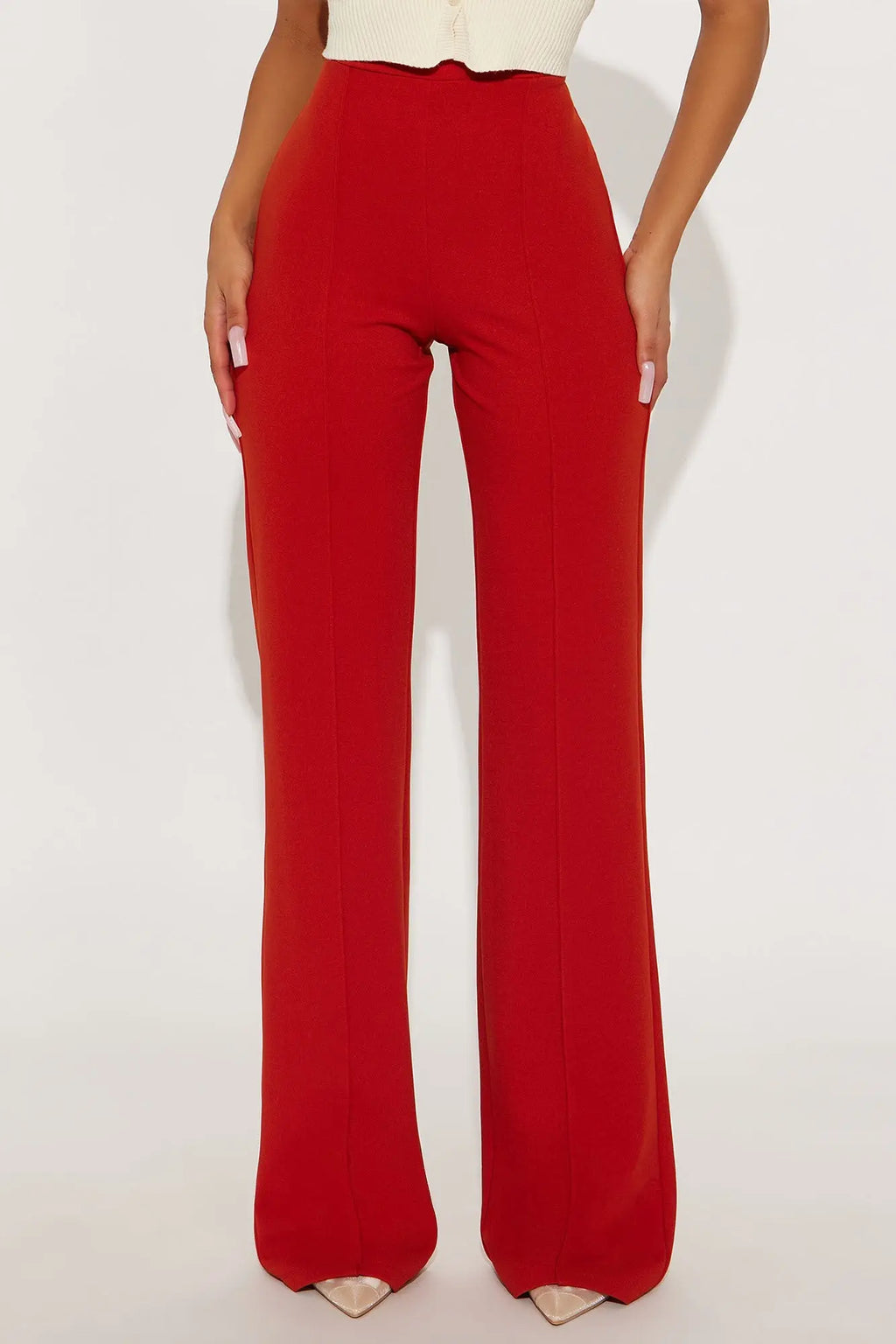Tall Victoria High Waisted Dress Pants - Rust 