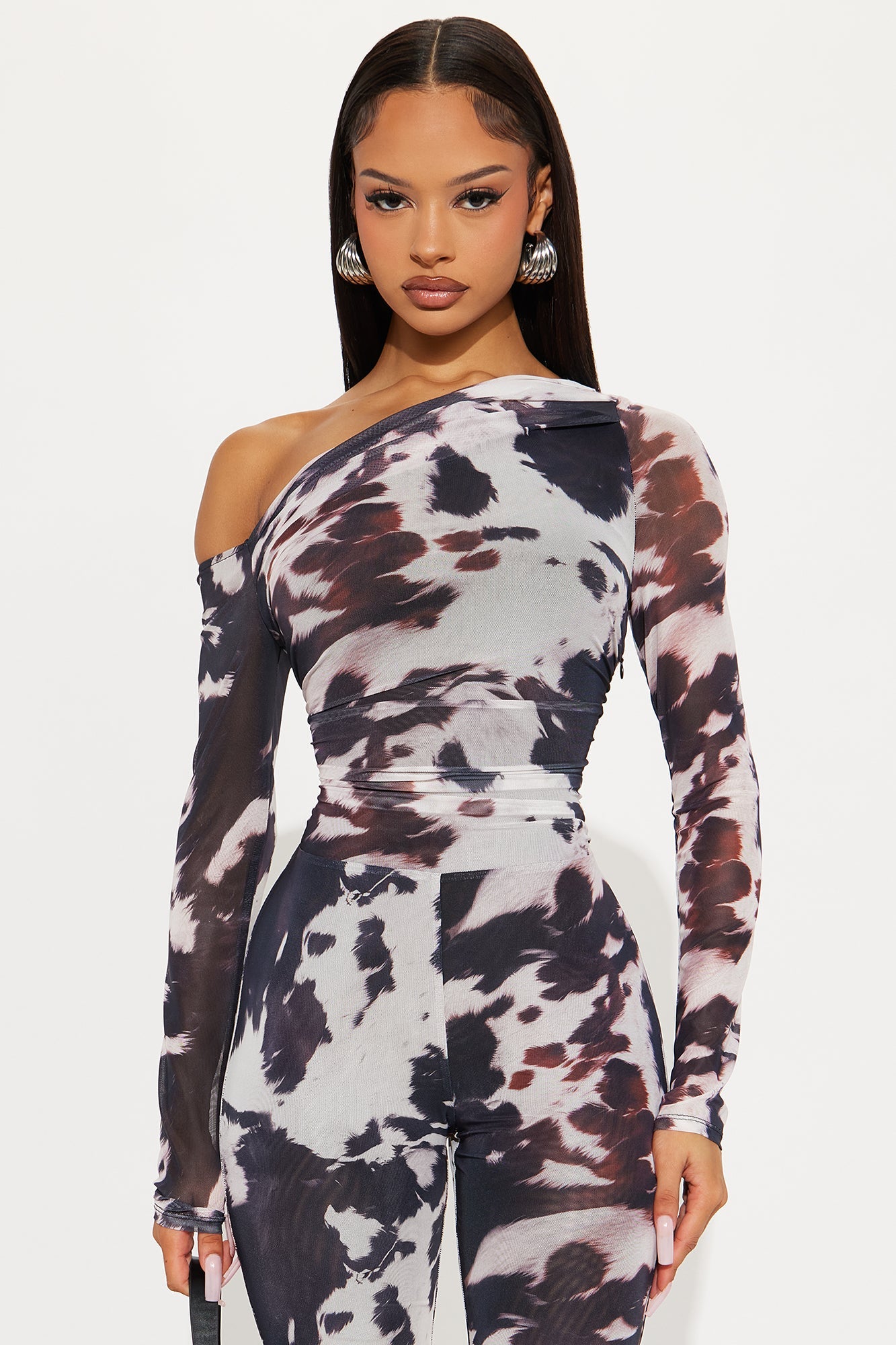 Denise Mesh Off Shoulder Jumpsuit - White/combo
