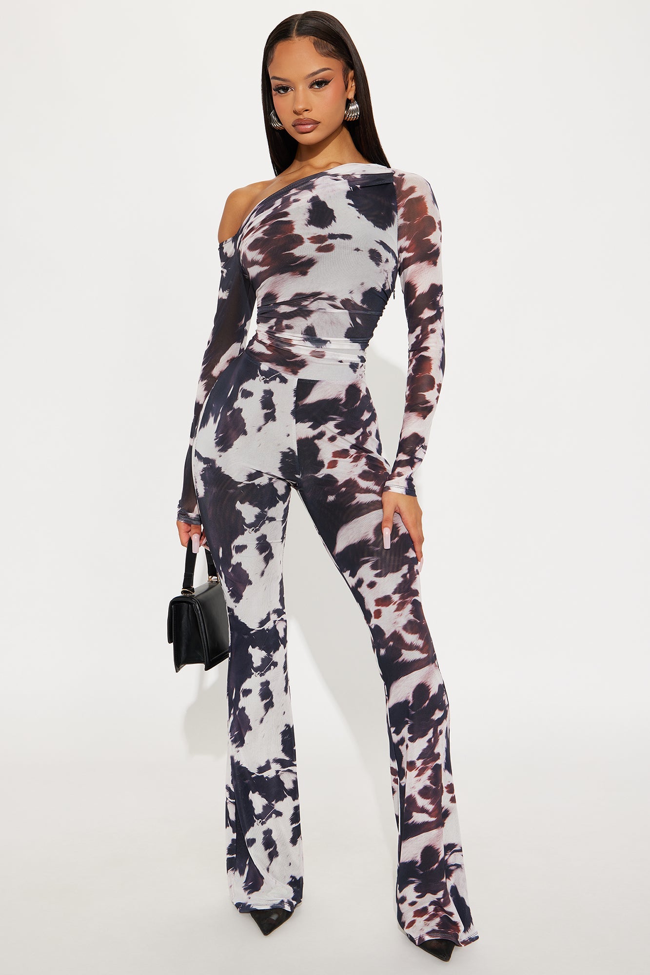Denise Mesh Off Shoulder Jumpsuit - White/combo