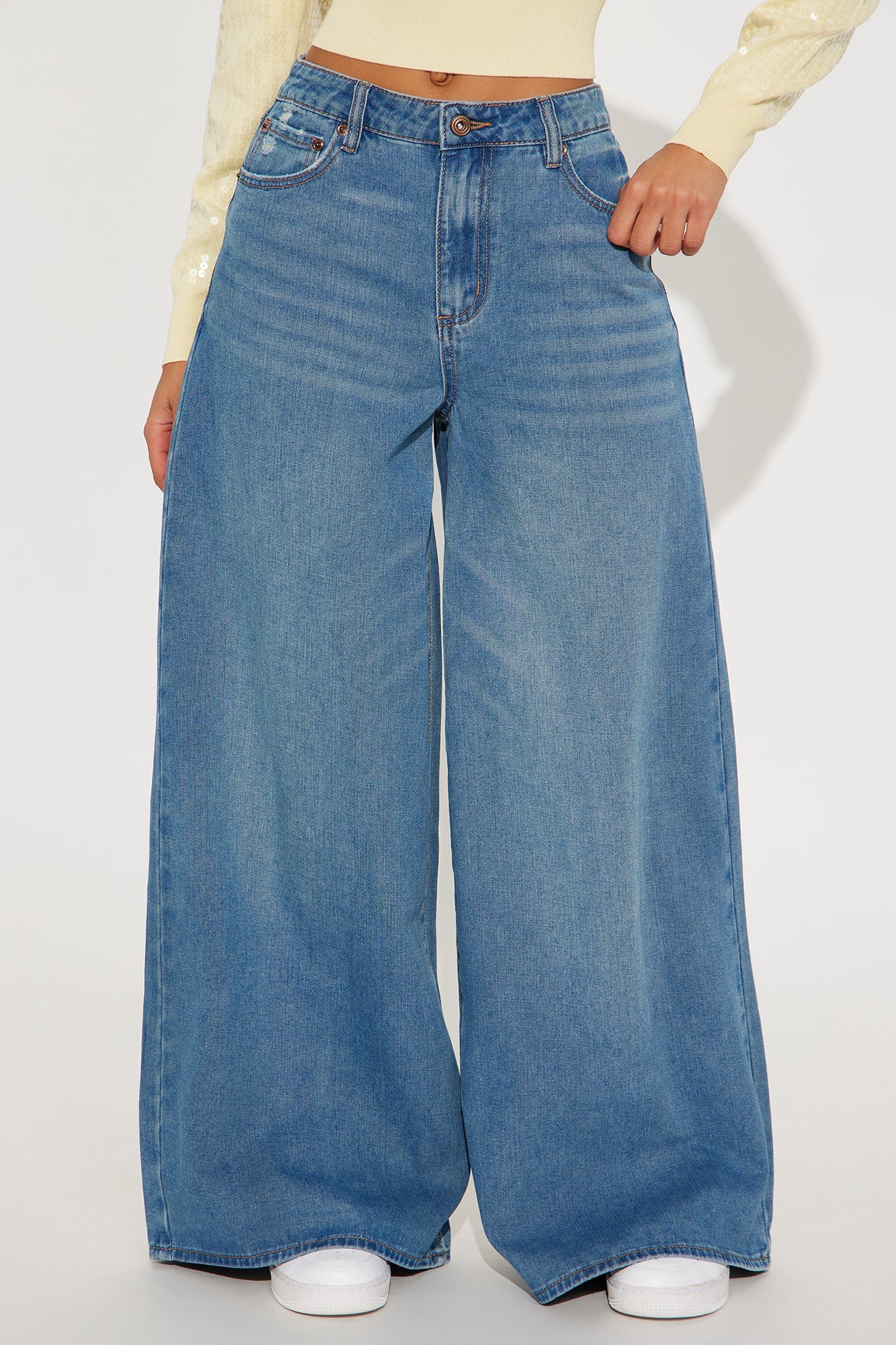 Sadie Super Wide Leg Jeans - Medium Wash
