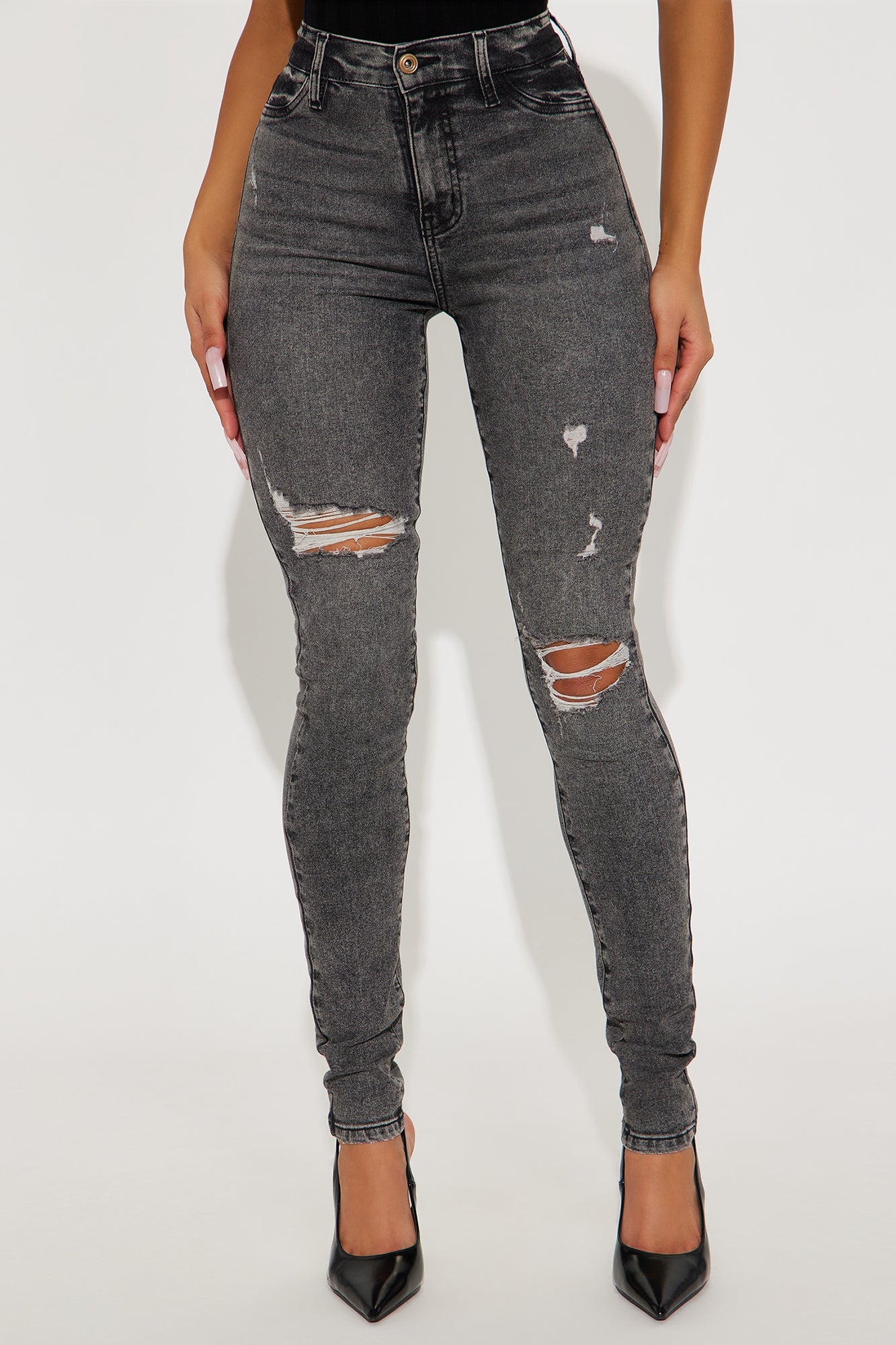 Tall Living Life High Stretch Skinny Jeans - Black Wash