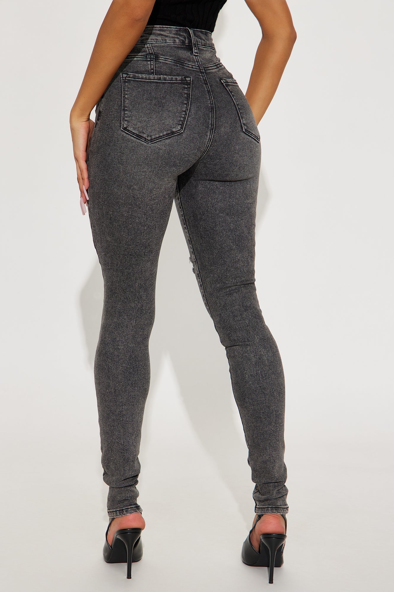 Tall Living Life High Stretch Skinny Jeans - Black Wash