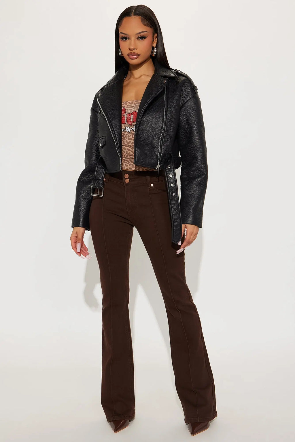Roxie Faux Leather Jacket - Black 