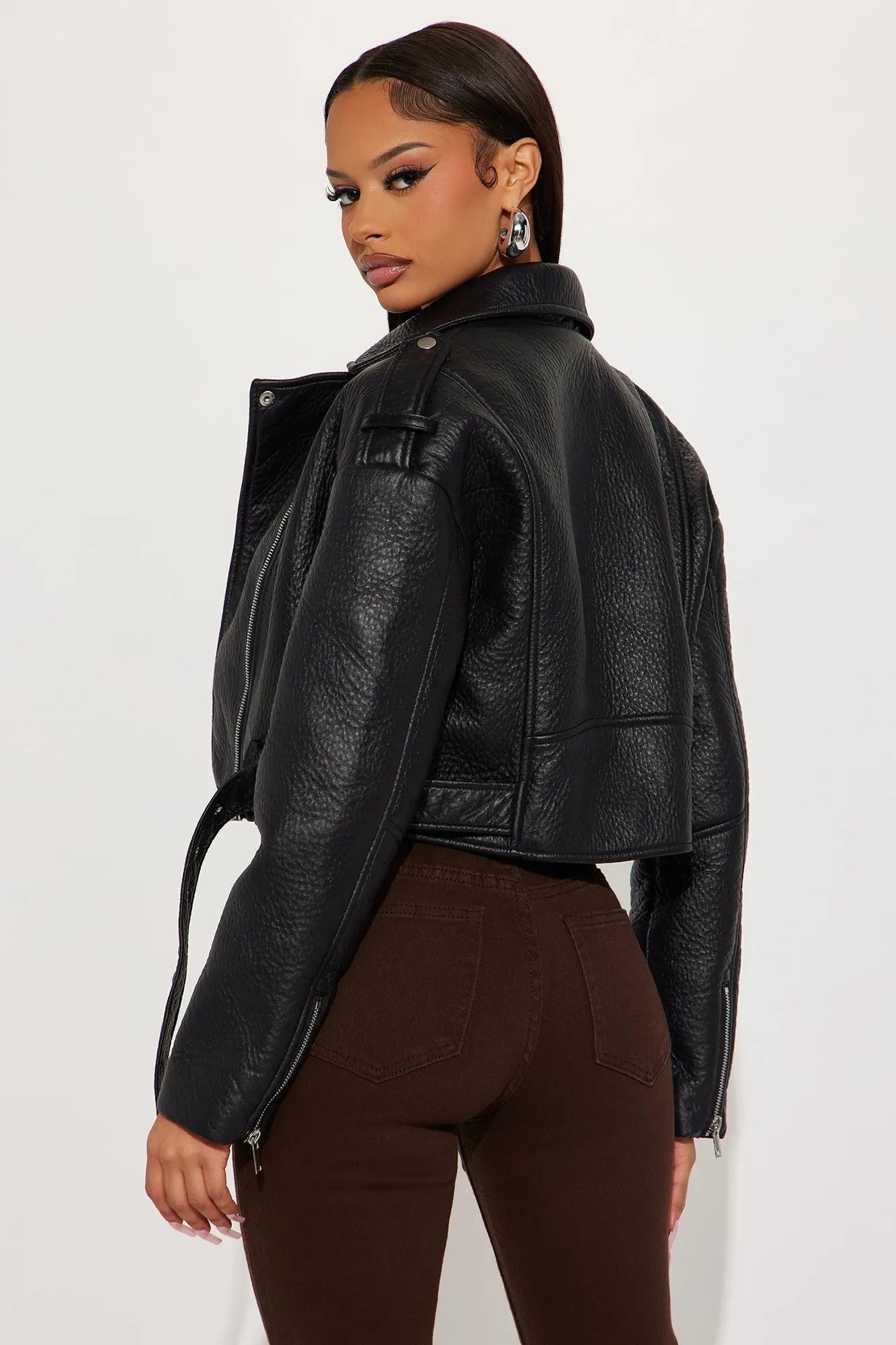Roxie Faux Leather Jacket - Black 