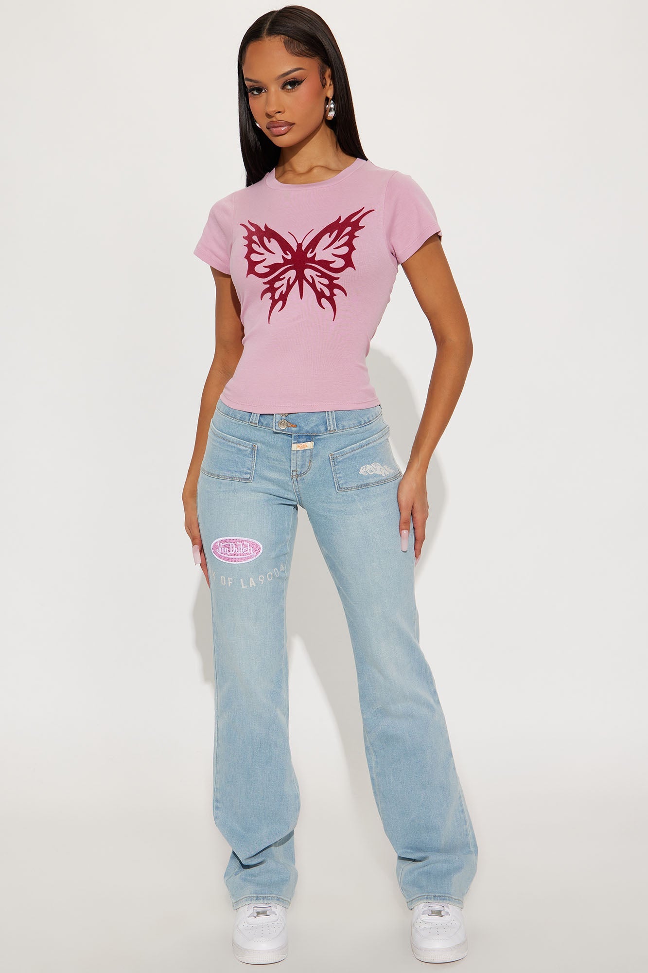 Butterfly Wings Baby Tee - Pink