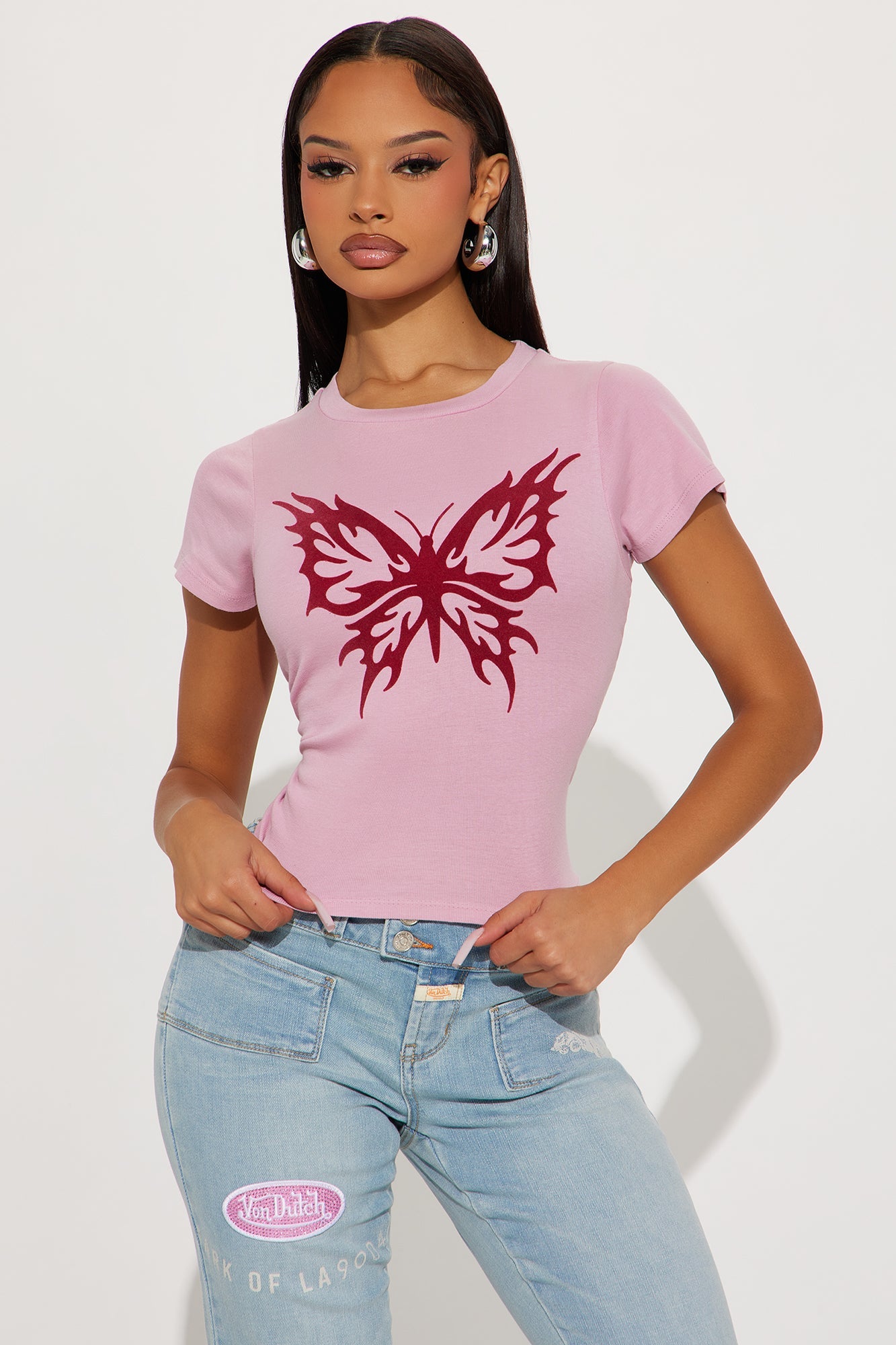 Butterfly Wings Baby Tee - Pink