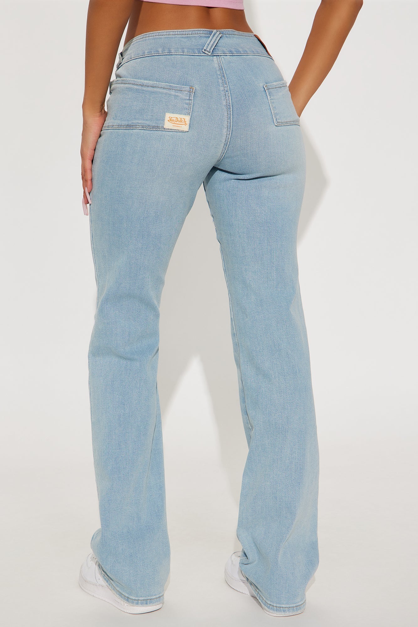 Von Dutch Y2K Low Rise Bootcut Jeans - Light Wash