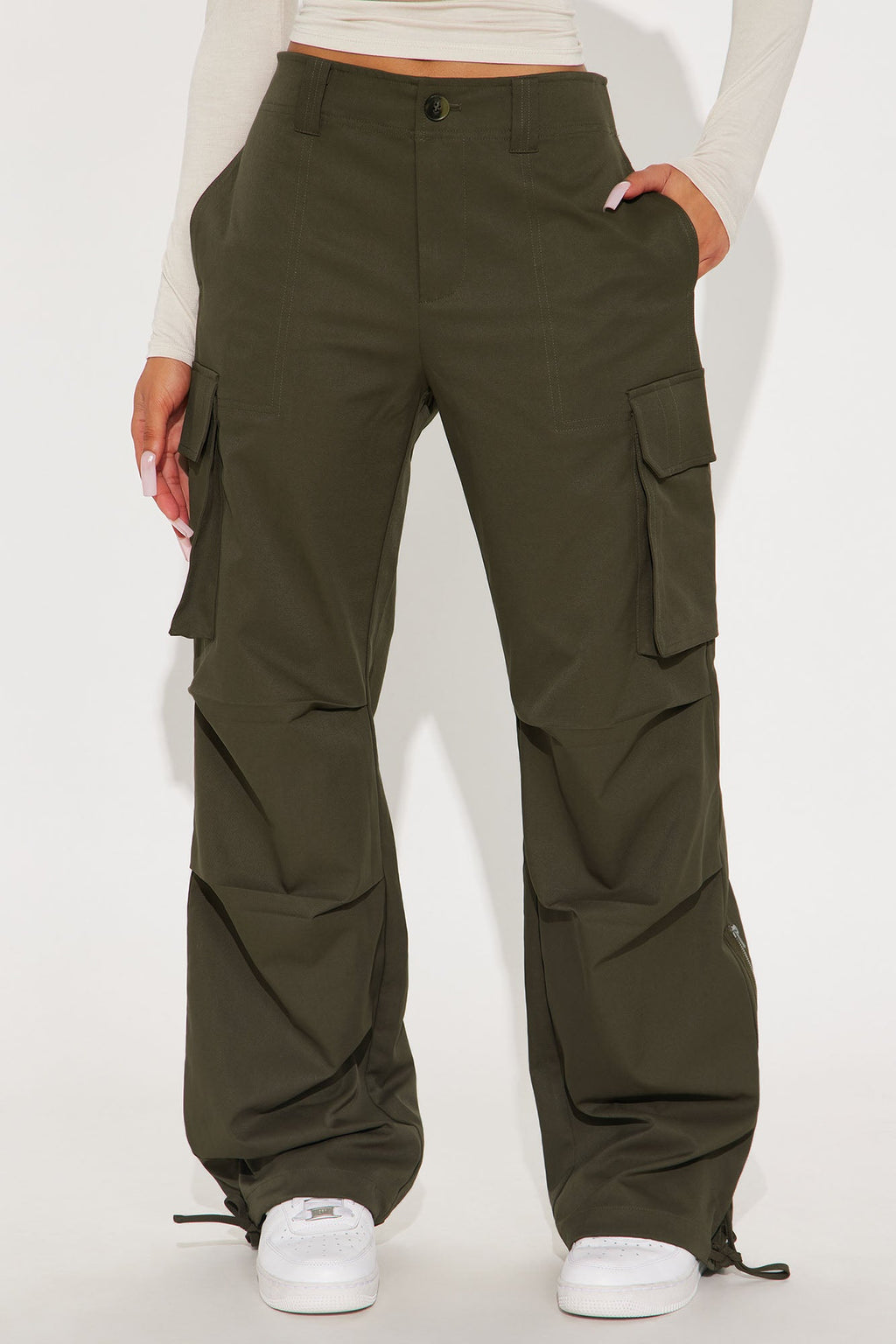 Break The Routine Cargo Jogger Pants - Dark Olive