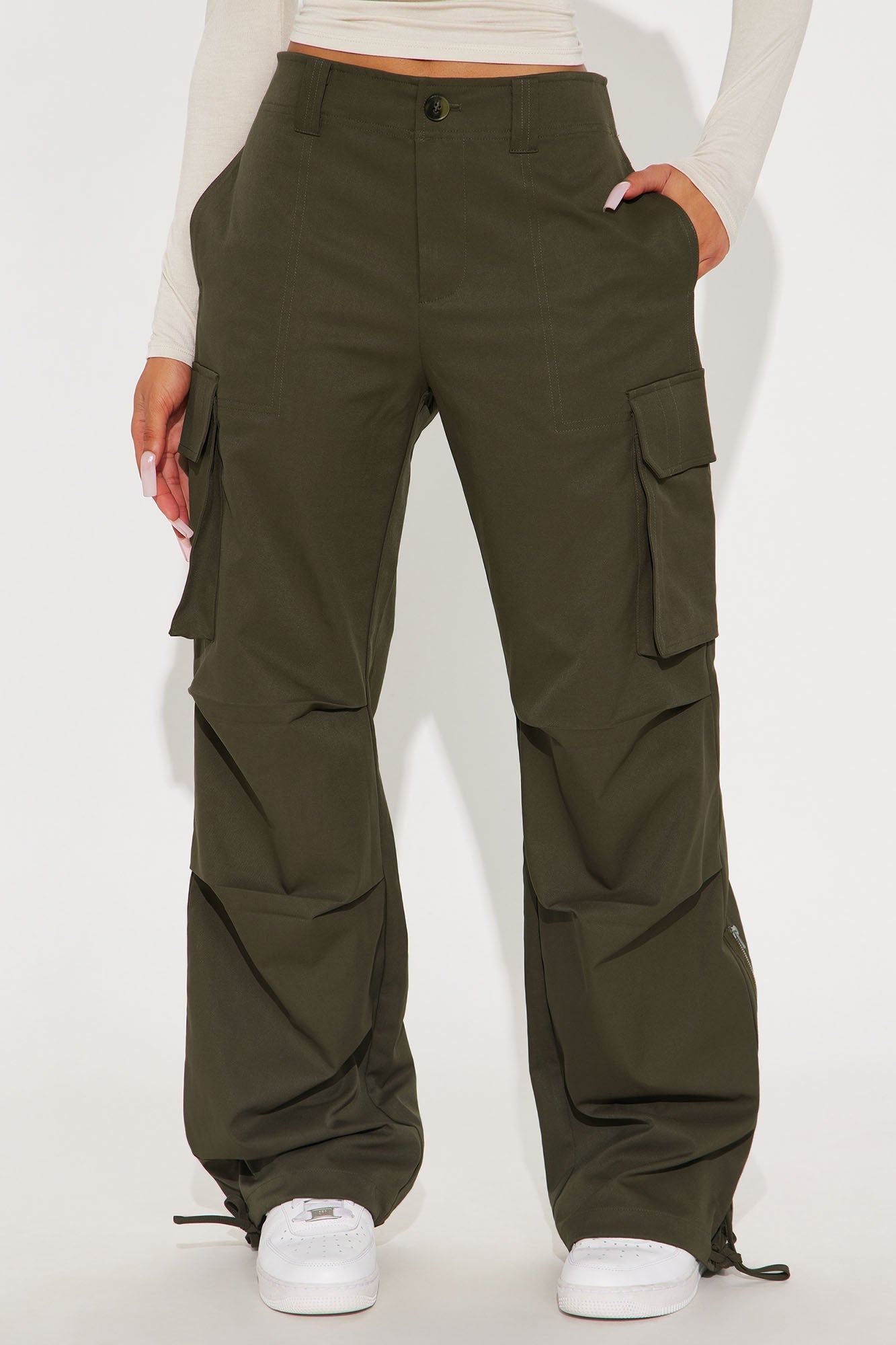 Break The Routine Cargo Jogger Pants - Dark Olive