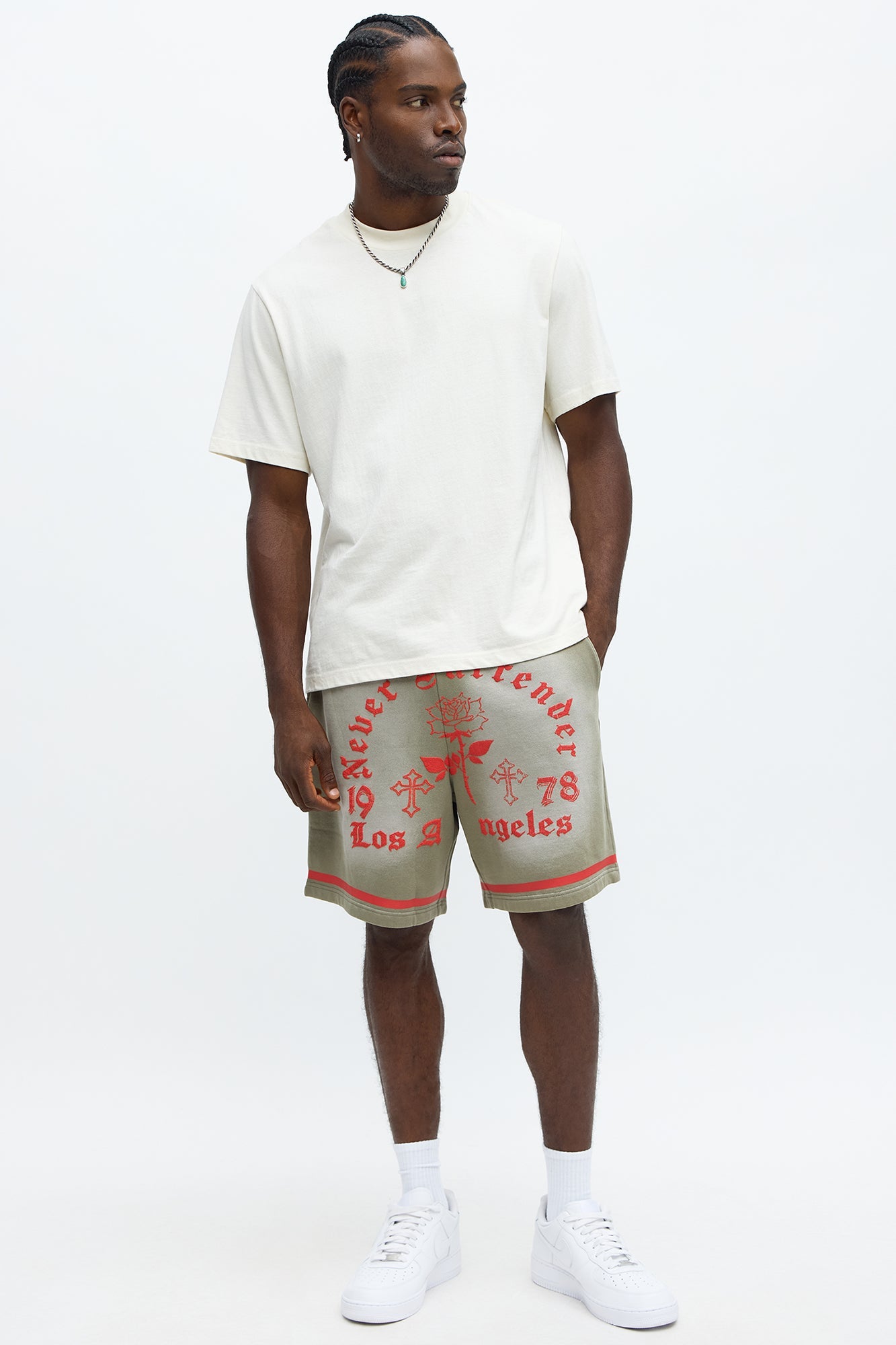 Never Surrender LA Baggy Sweatshort - Green