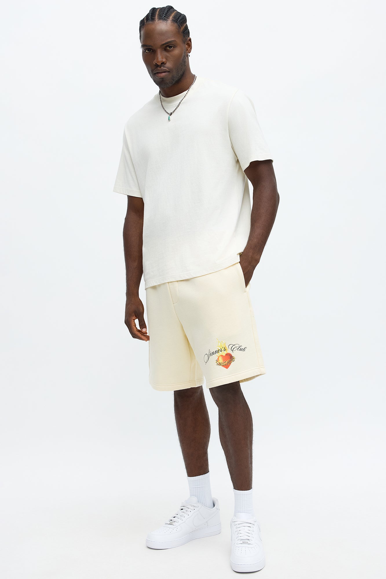 Sinners Club Sweatshort - Cream