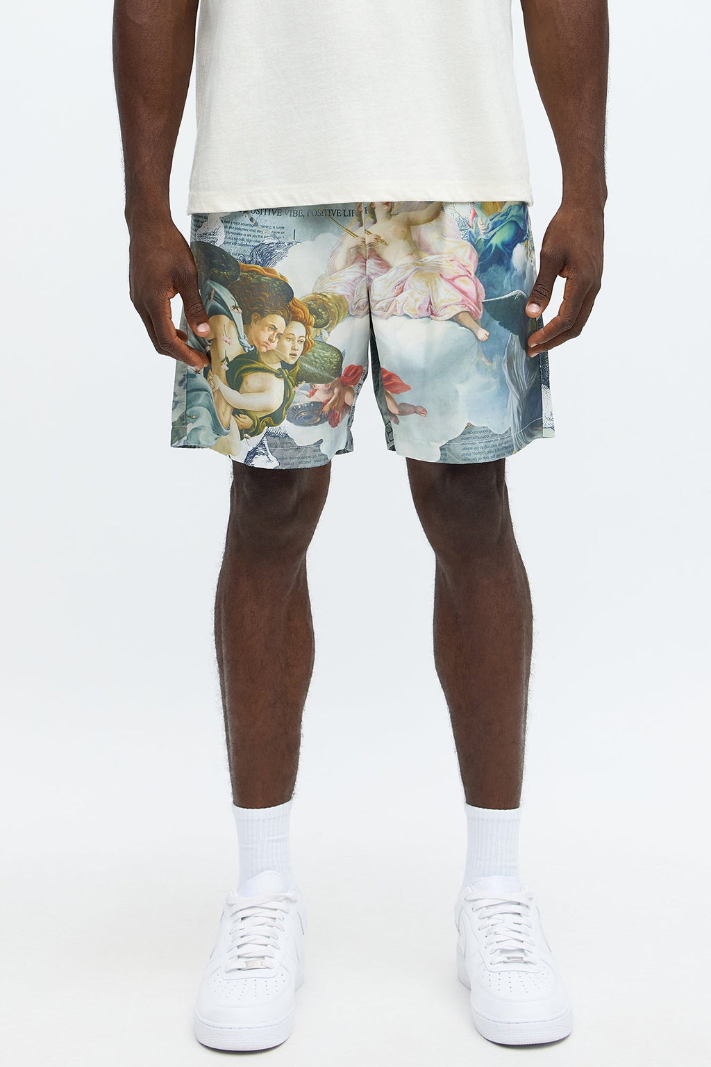 Relaxed Graphic Jersey Basketball Shorts - Multi Color