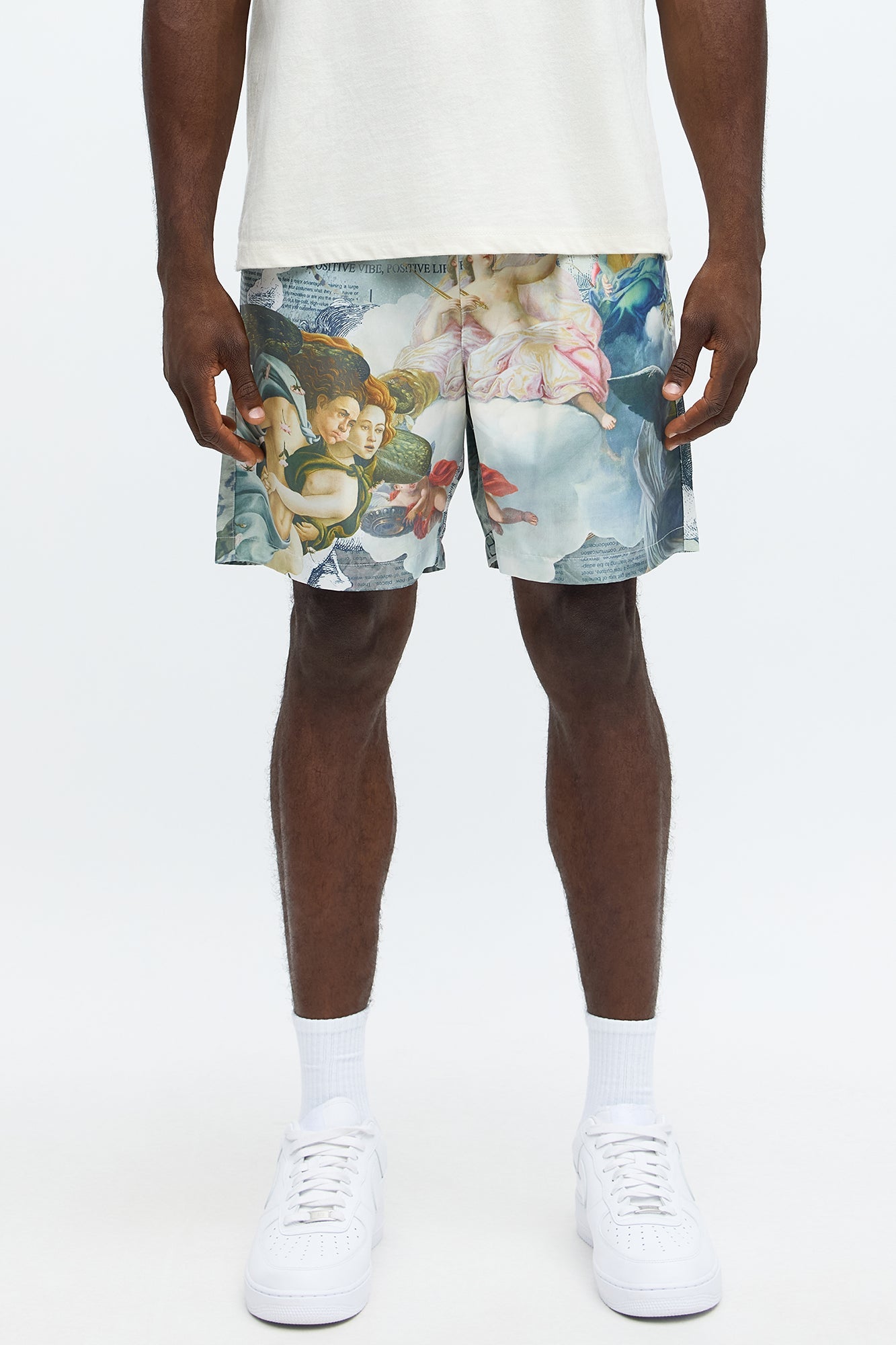Relaxed Graphic Jersey Basketball Shorts - Multi Color