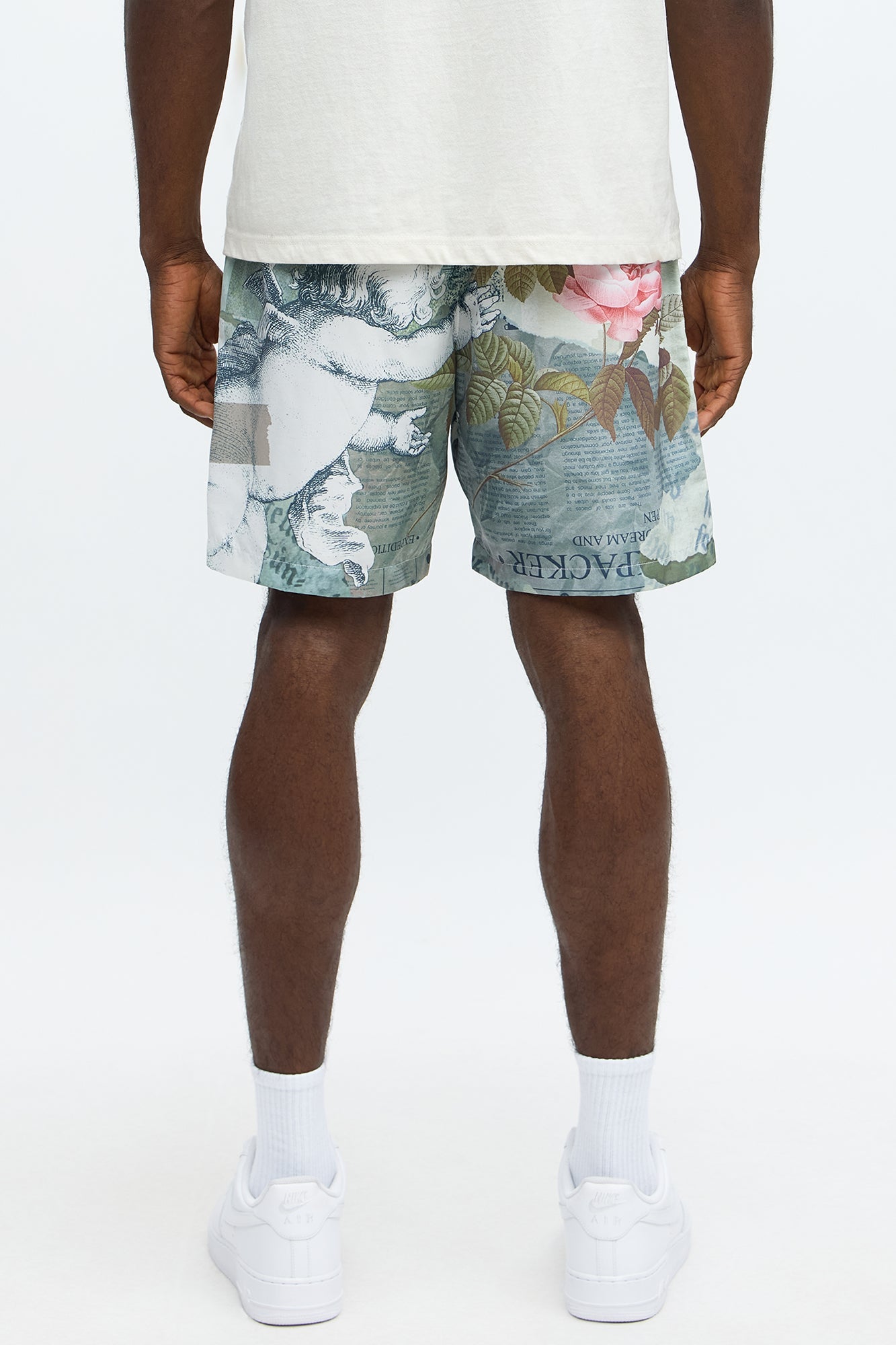 Relaxed Graphic Jersey Basketball Shorts - Multi Color