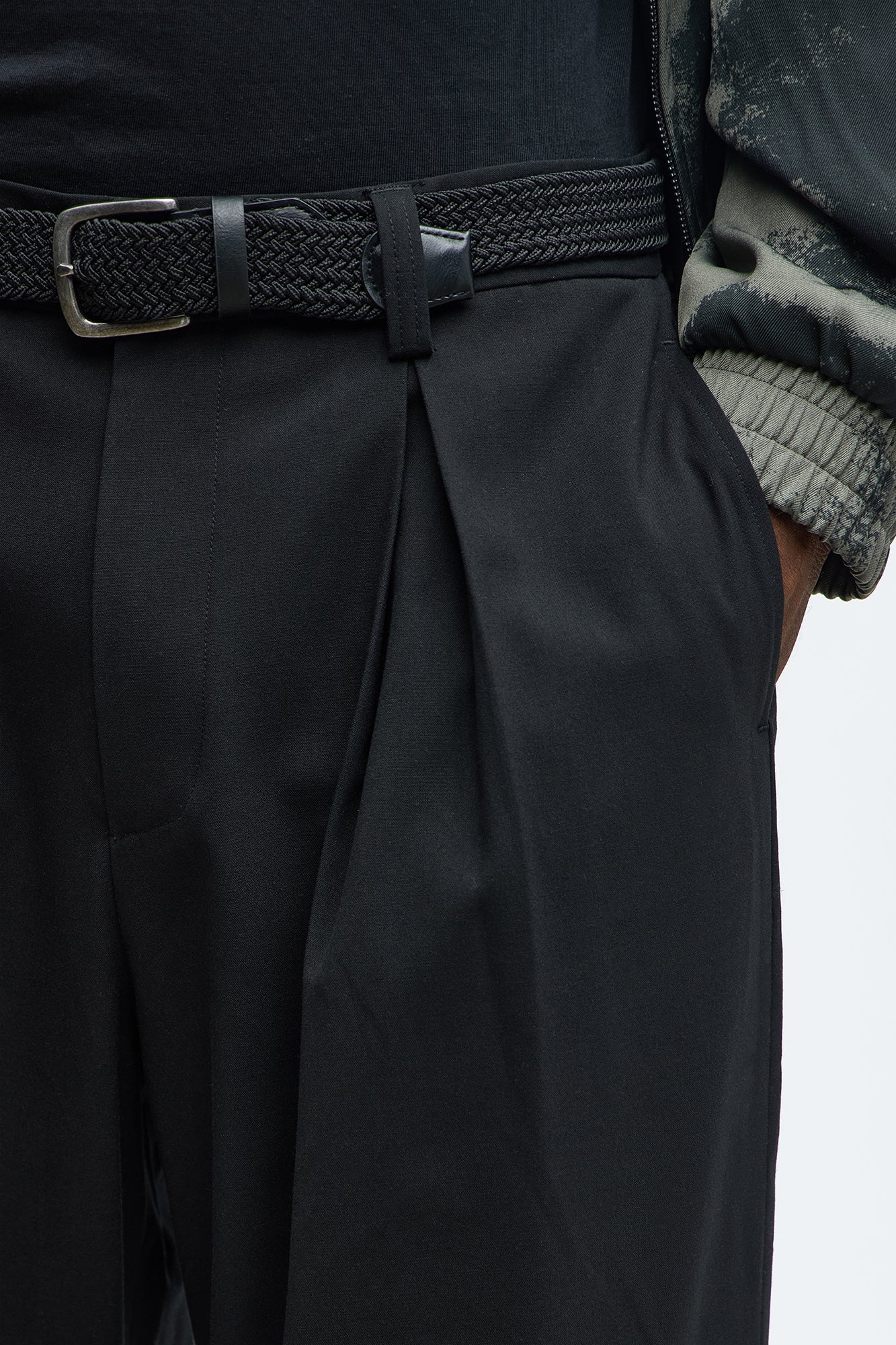 The Modern Stretch High Waisted Baggy Trousers - Black