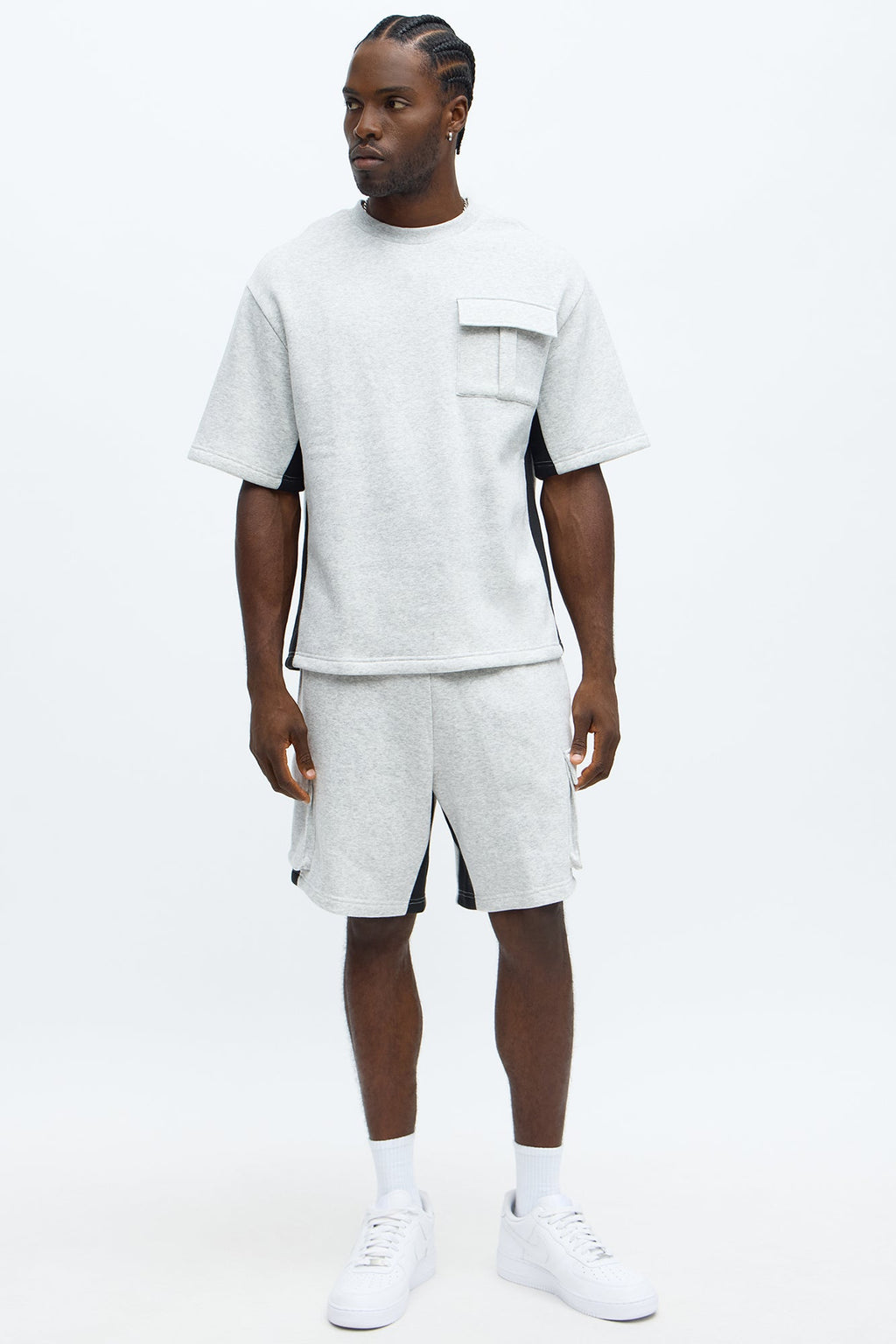 Tyson Paneled Cargo Short Sleeve Tee - Heather/Combo