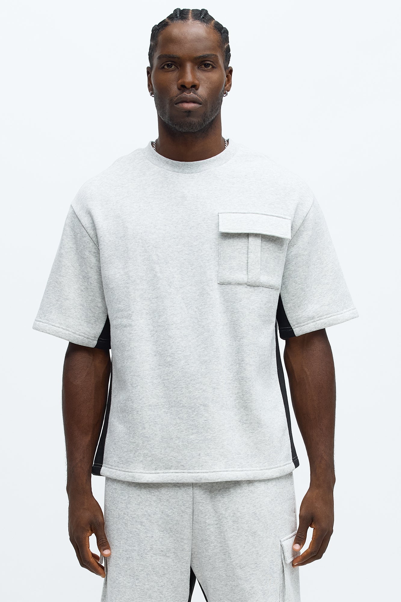 Tyson Paneled Cargo Short Sleeve Tee - Heather/Combo