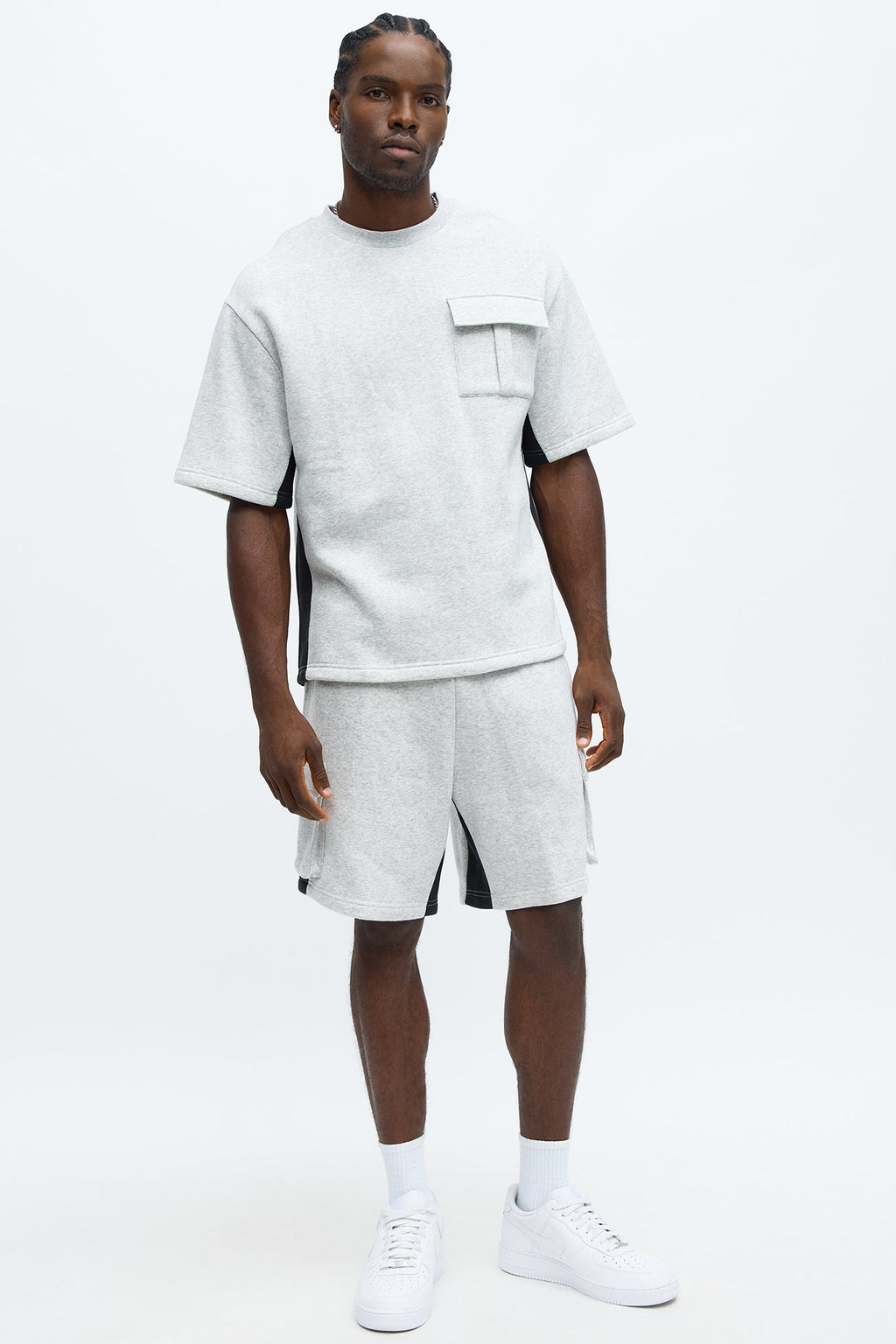 Tyson Relaxed Paneled Cargo Shorts - Heather/Combo