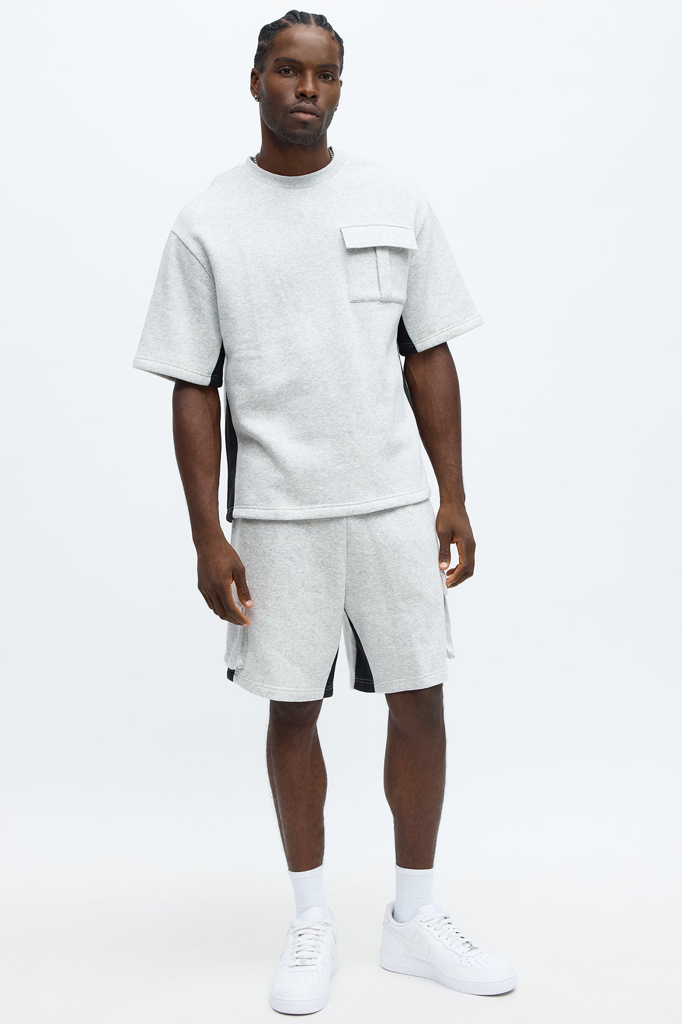 Tyson Relaxed Paneled Cargo Shorts - Heather/Combo