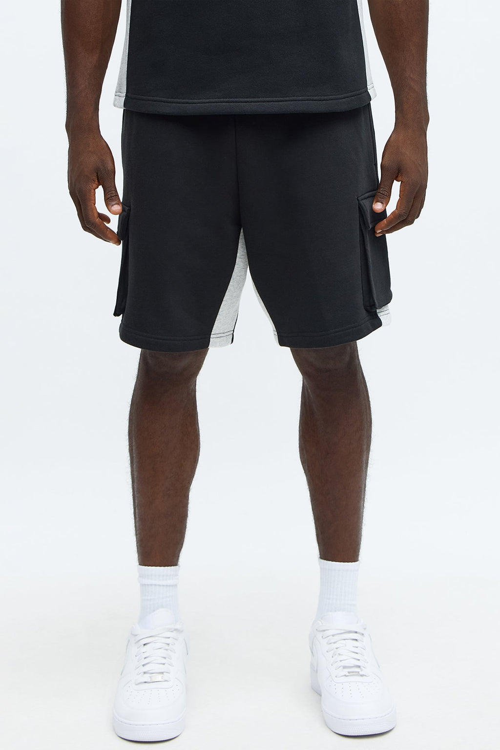 Tyson Relaxed Paneled Cargo Shorts - Black/combo
