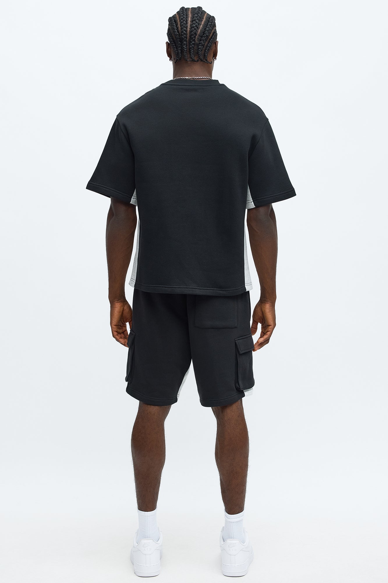 Tyson Relaxed Paneled Cargo Shorts - Black/combo