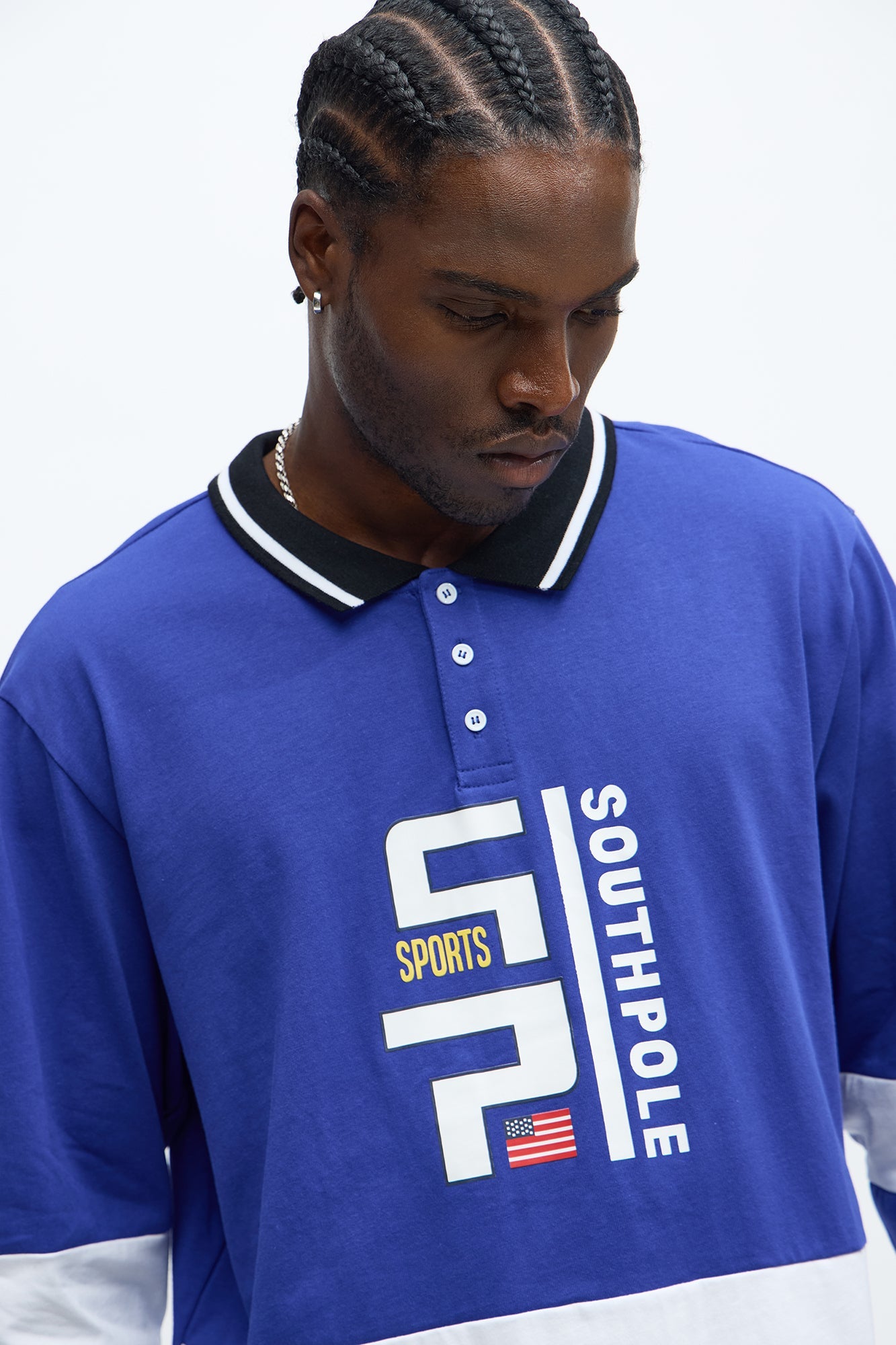 Southpole Long Sleeve Logo Polo - Royal