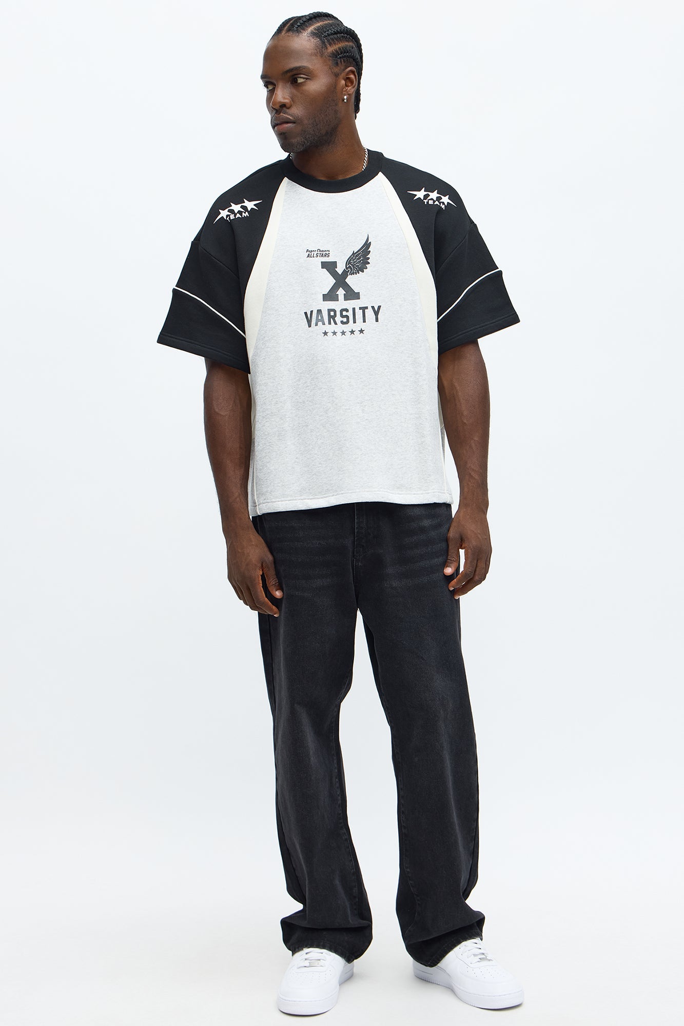 Tyson Oversized X Varsity Short Sleeve Tee - Heather/Combo