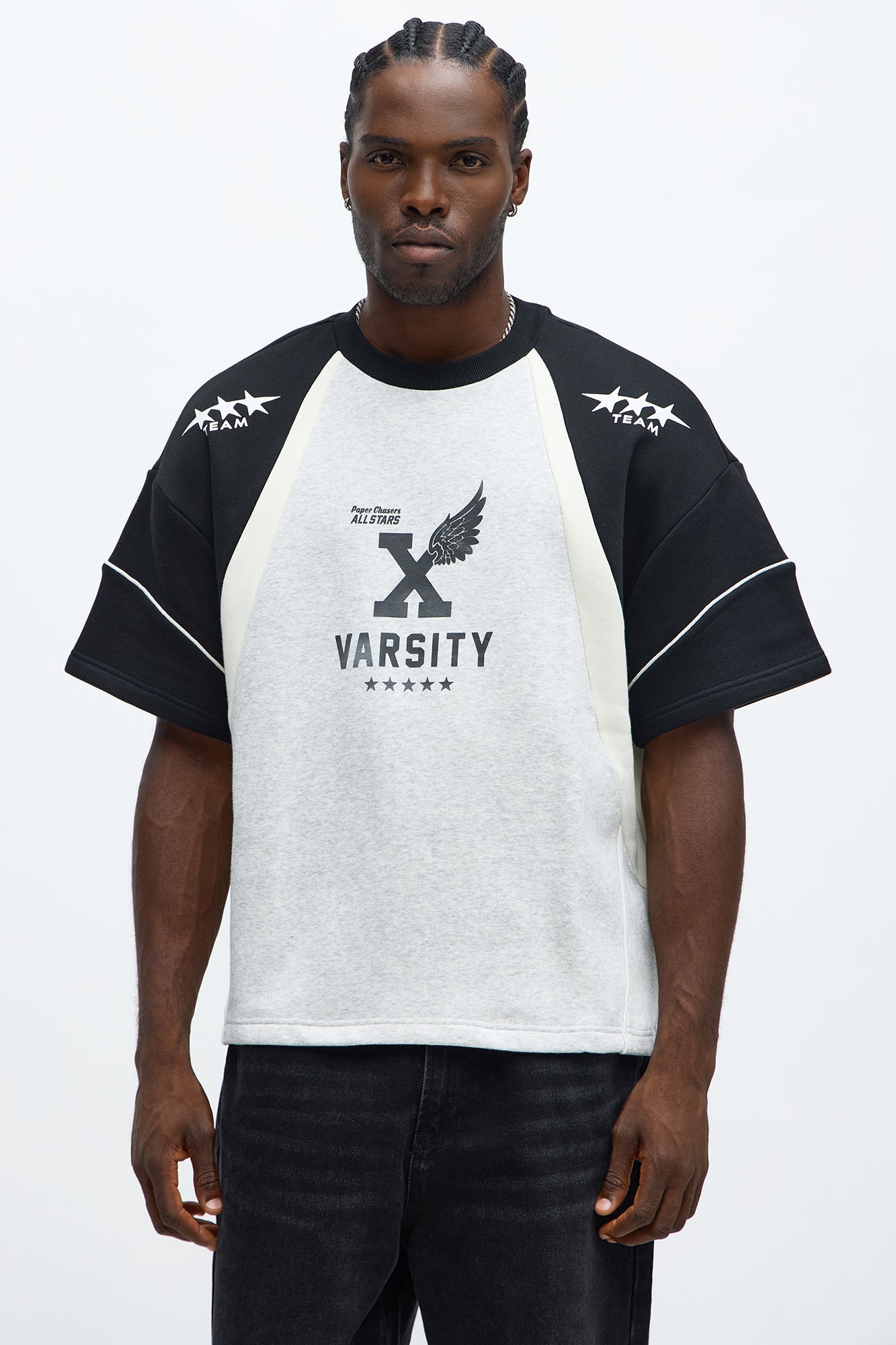 Tyson Oversized X Varsity Short Sleeve Tee - Heather/Combo