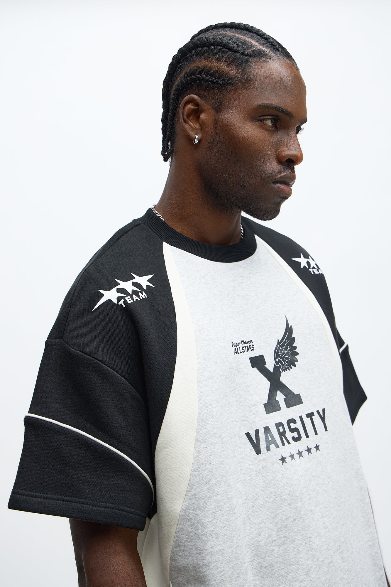 Tyson Oversized X Varsity Short Sleeve Tee - Heather/Combo