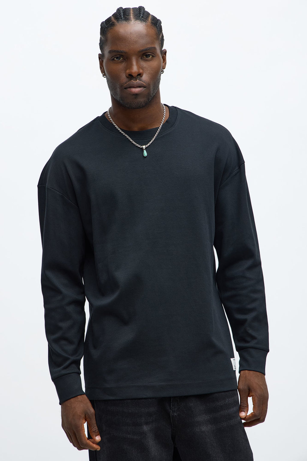 Oversized Premium Everyday Long Sleeve Tee - Black