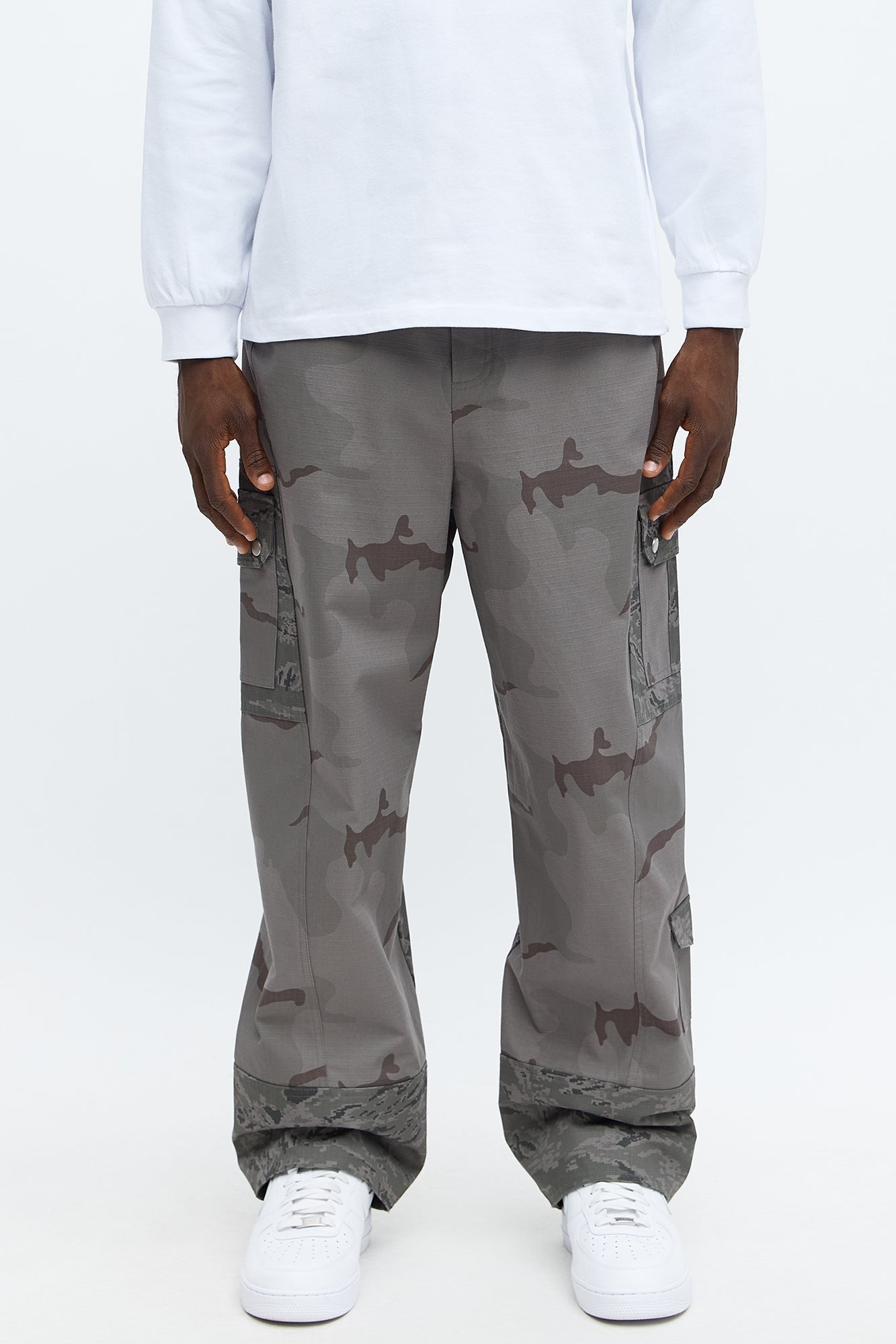 Baggy On My Disciplined Ripstop Cargo Pants - Grey/combo