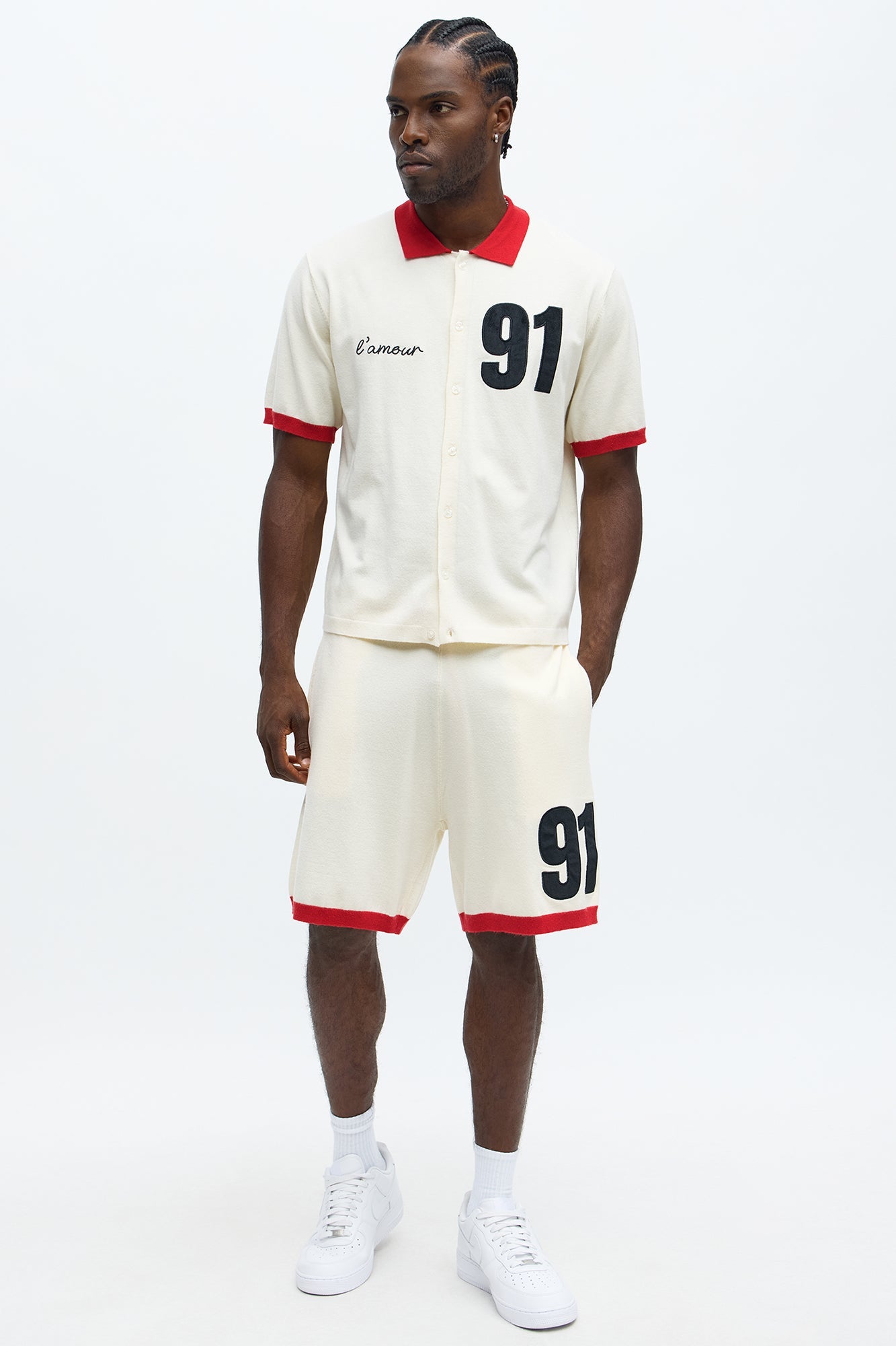 Regular Fit 91 Sweater Button Up Shirt - Cream