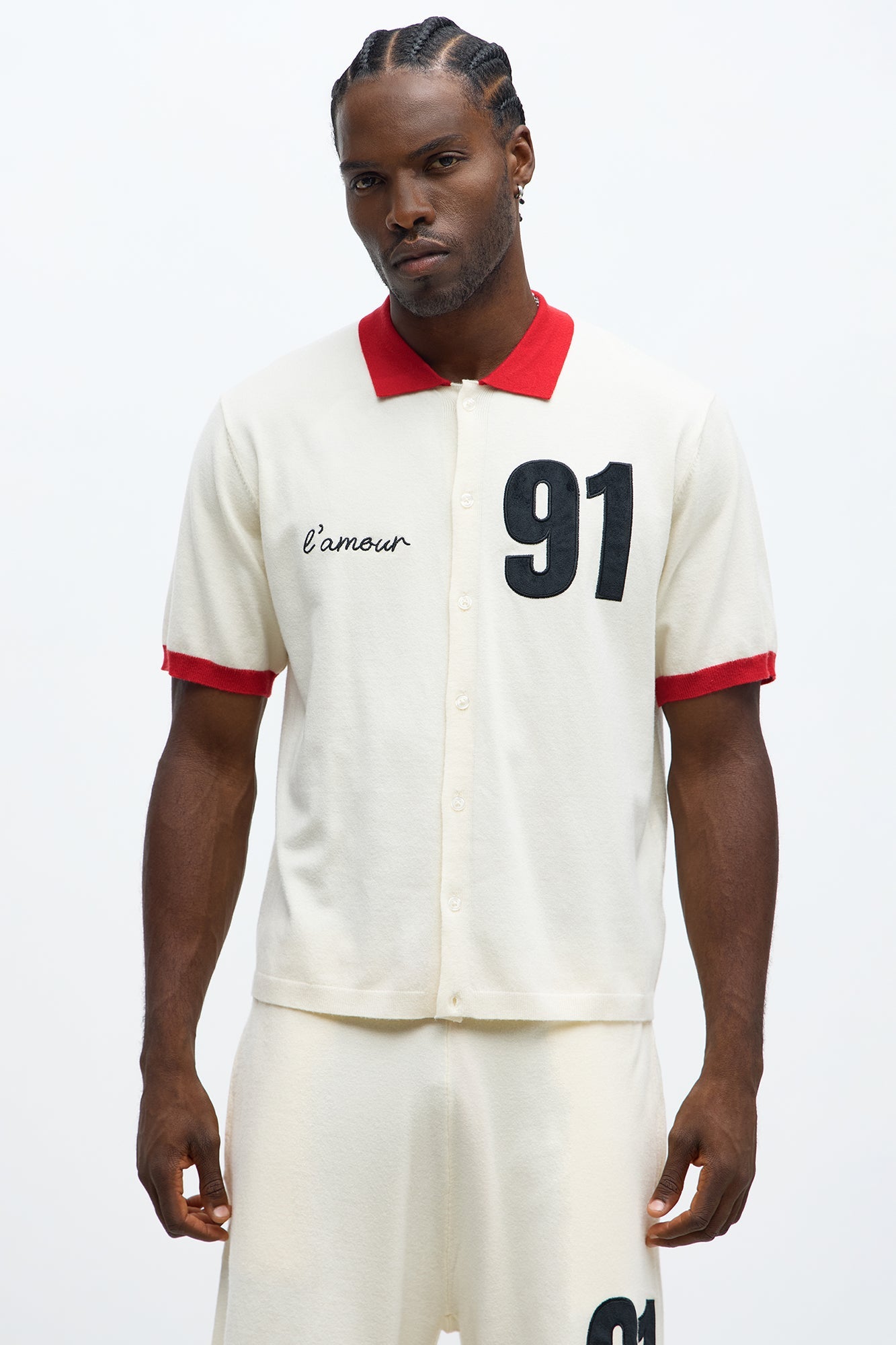 Regular Fit 91 Sweater Button Up Shirt - Cream