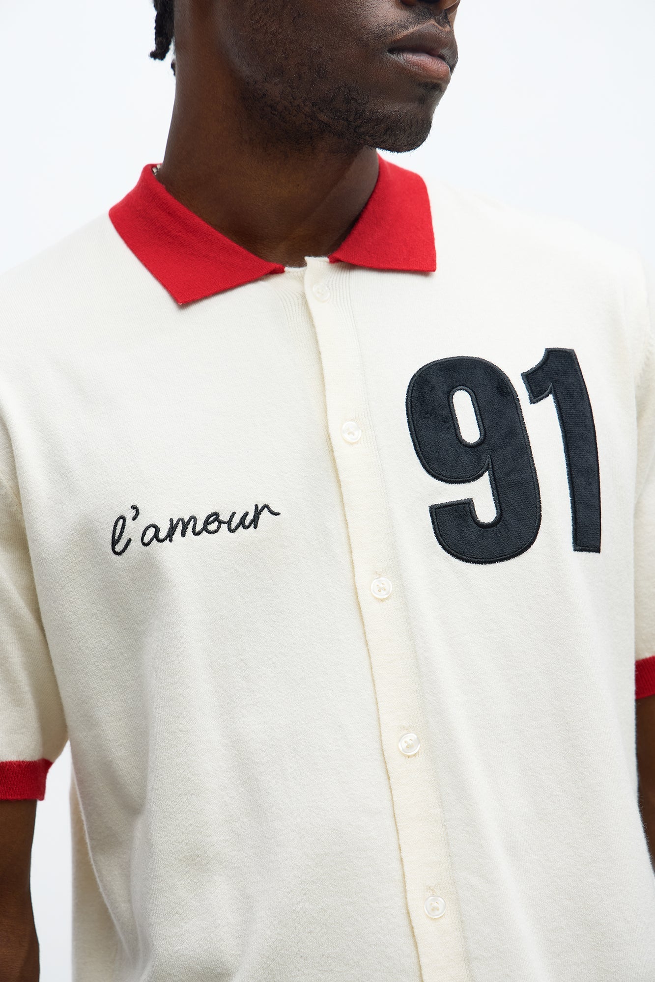 Regular Fit 91 Sweater Button Up Shirt - Cream