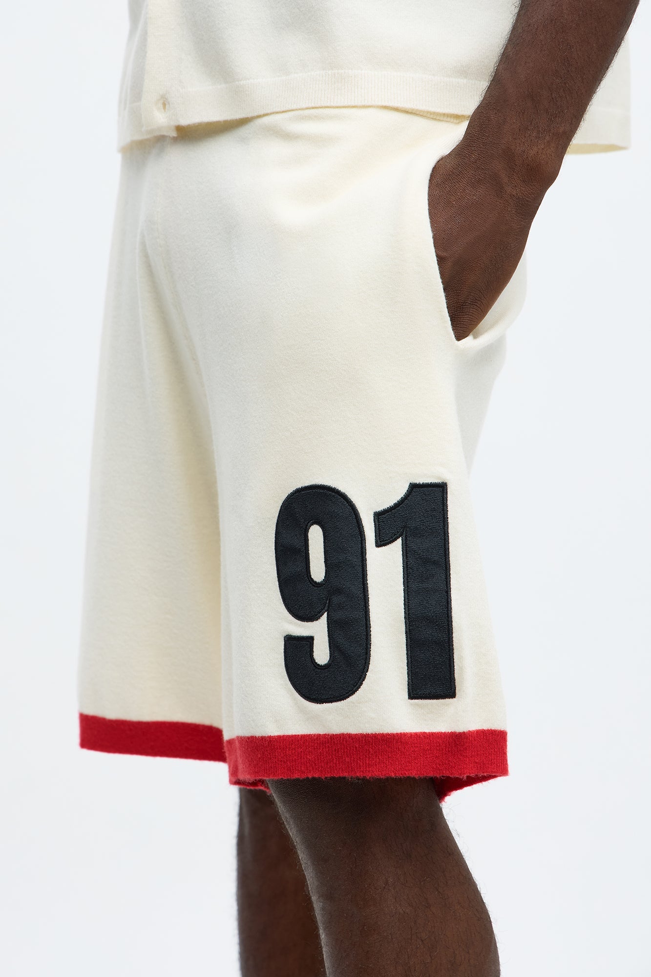 Relaxed Fit 91 Sweater Shorts - Cream
