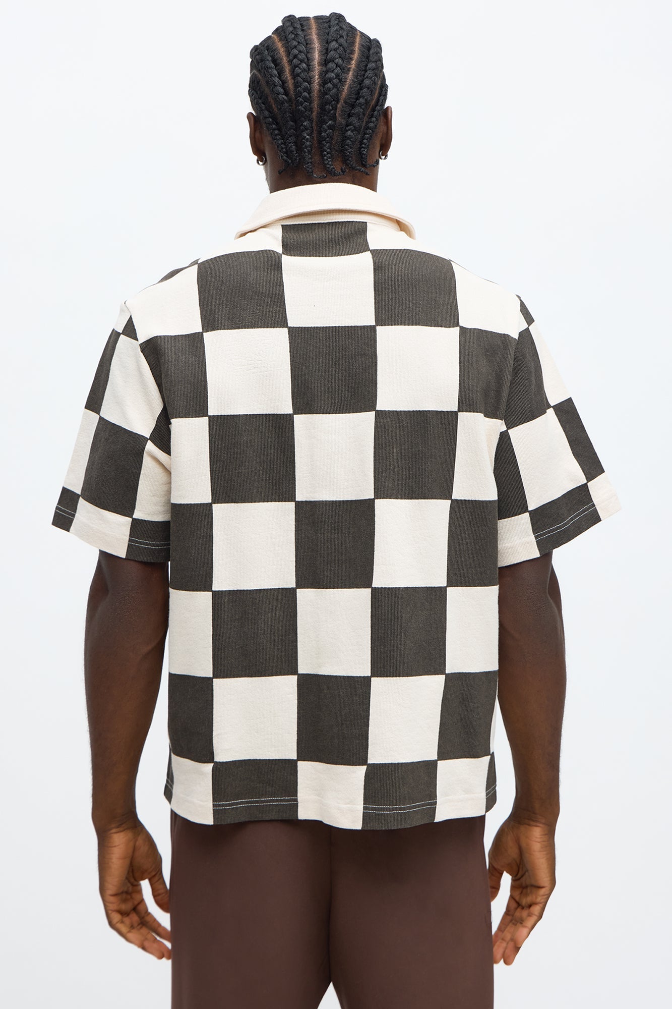 Checkered Button Up Shirt - Black/White