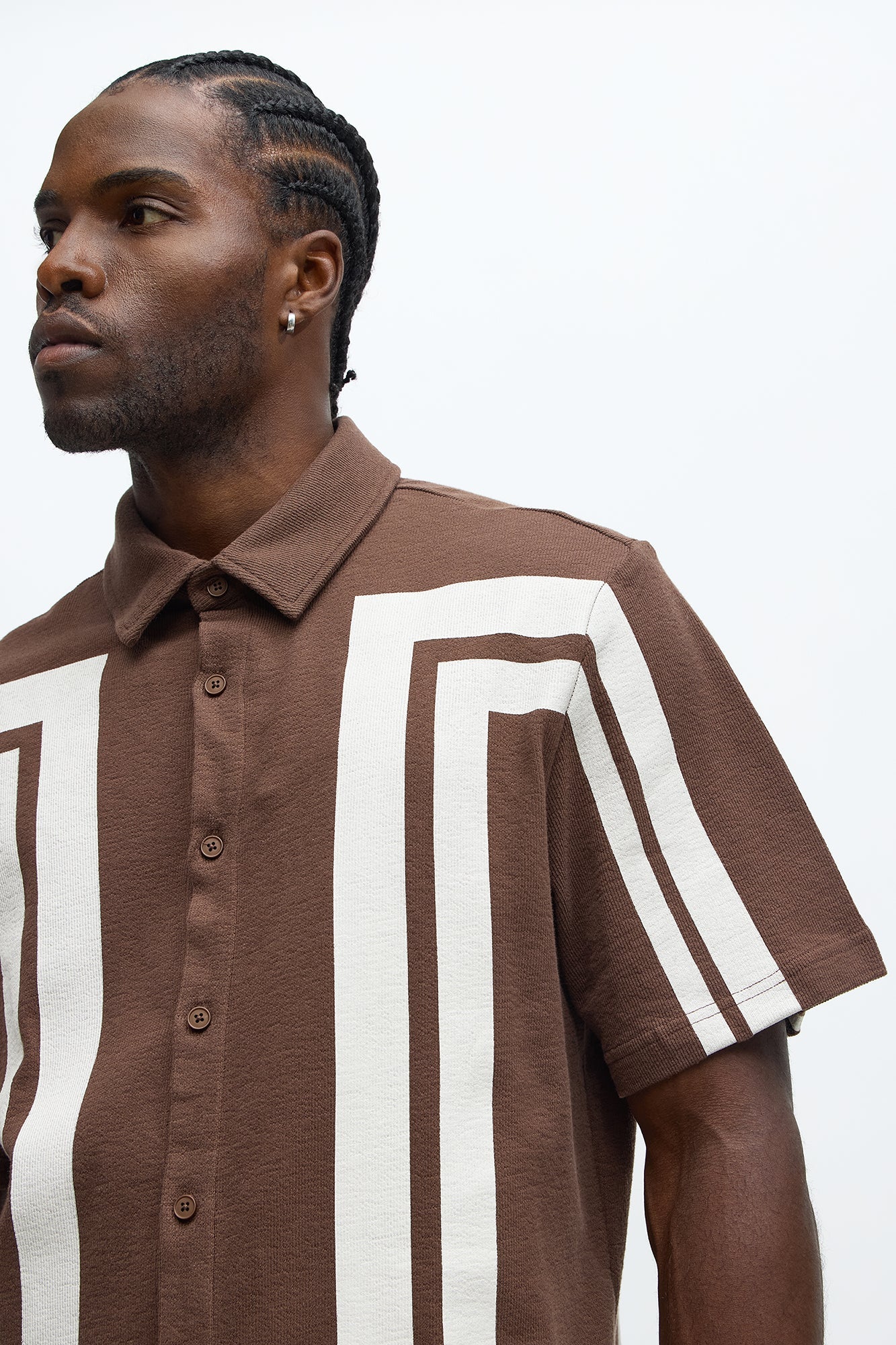 Making Ways Button Up Shirt - Brown