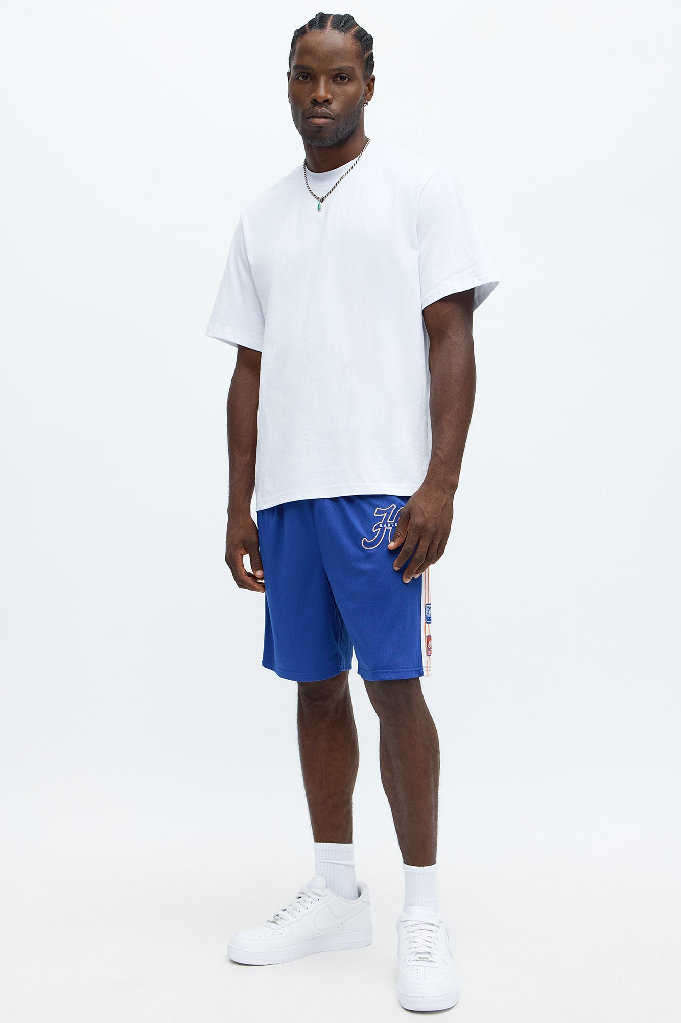 Relaxed H Button Short - Blue