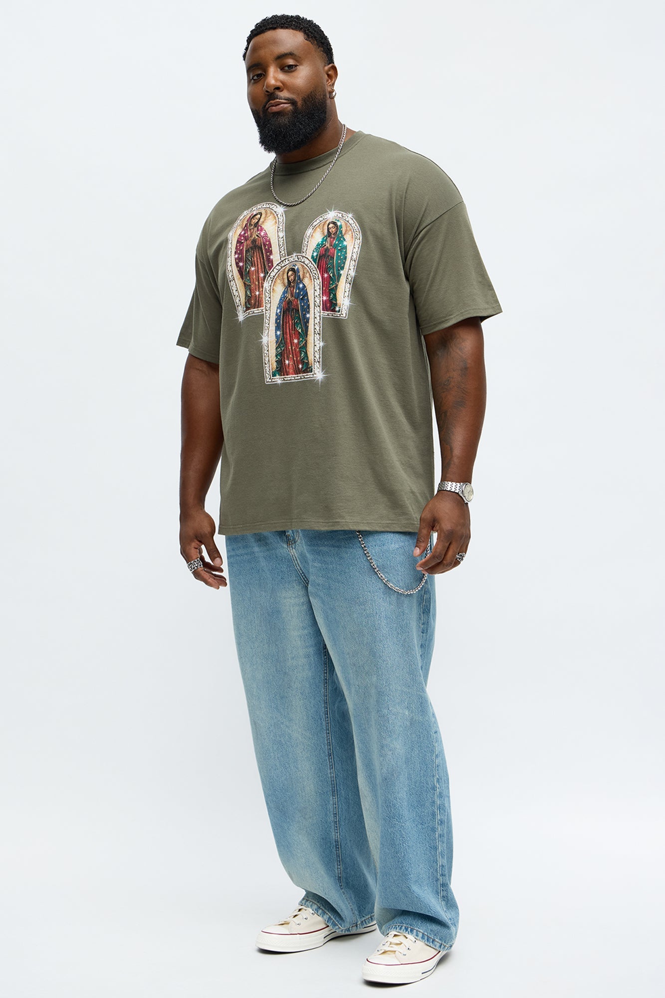 Mary Pray For Me Short Sleeve Tee - Khaki