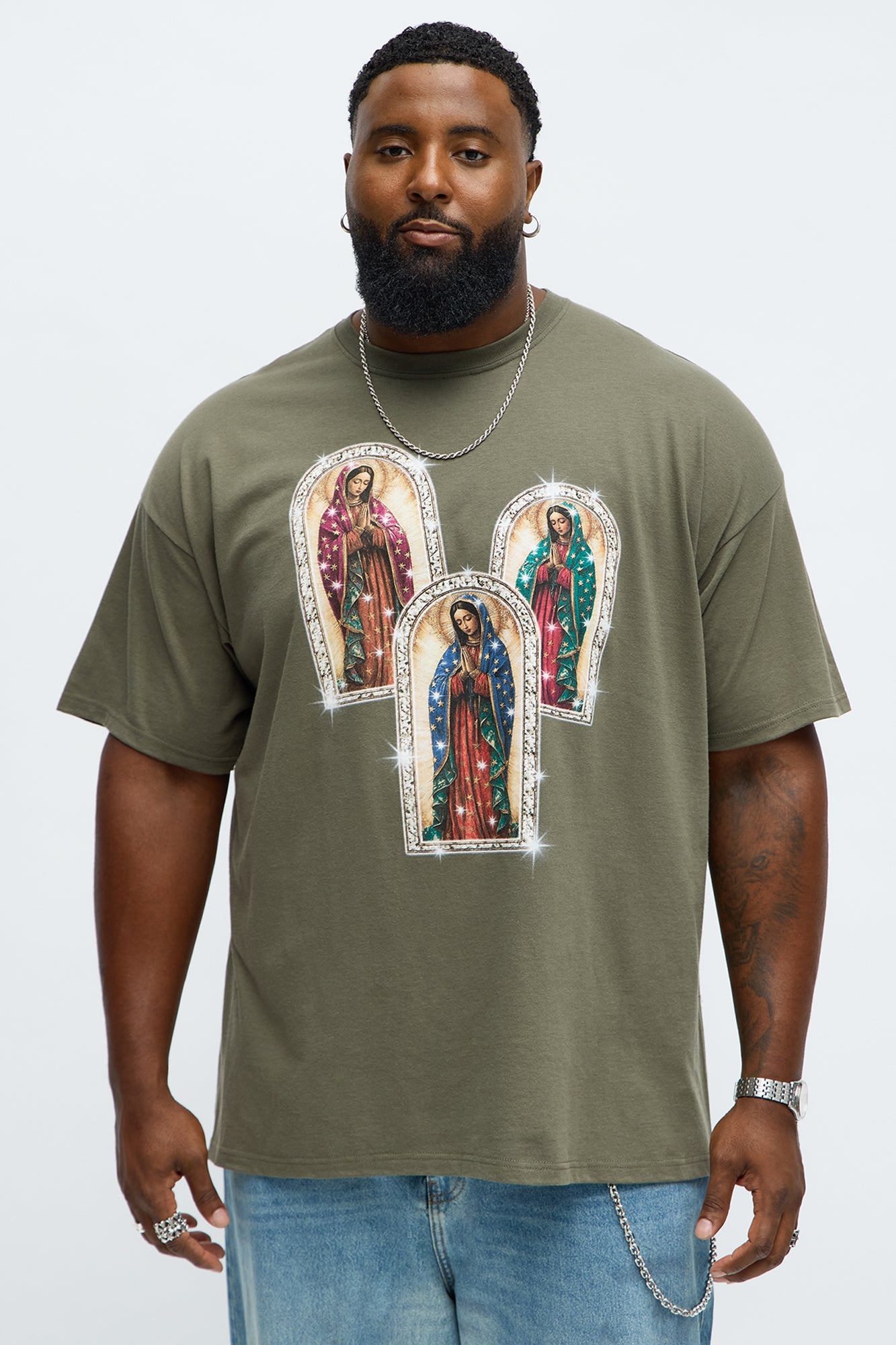 Mary Pray For Me Short Sleeve Tee - Khaki