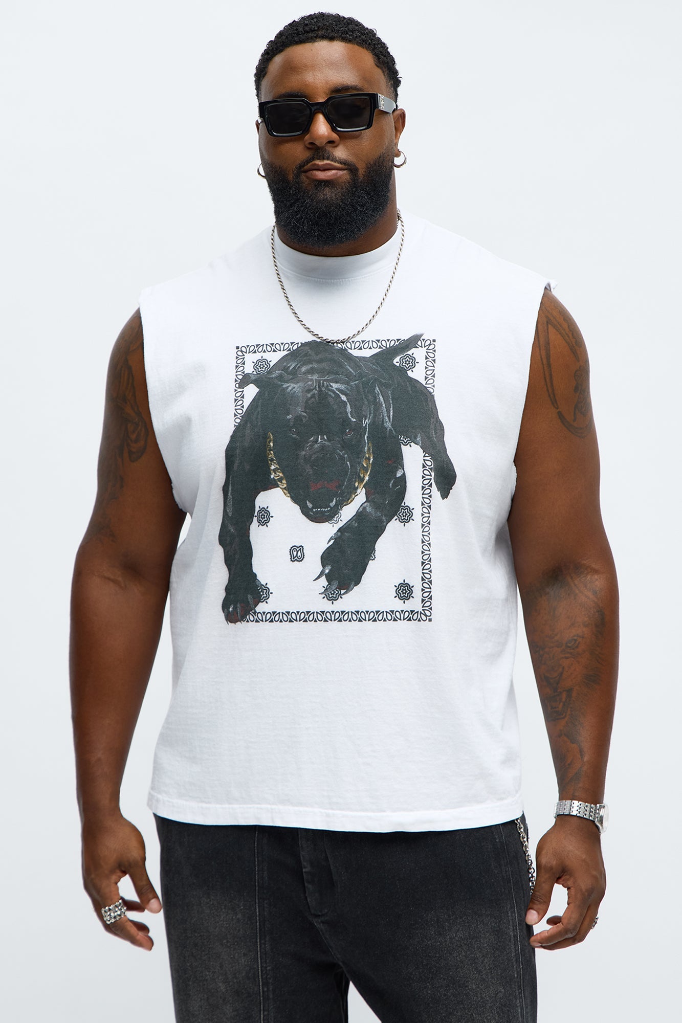 Beware Of The Dawg Muscle Tee - White