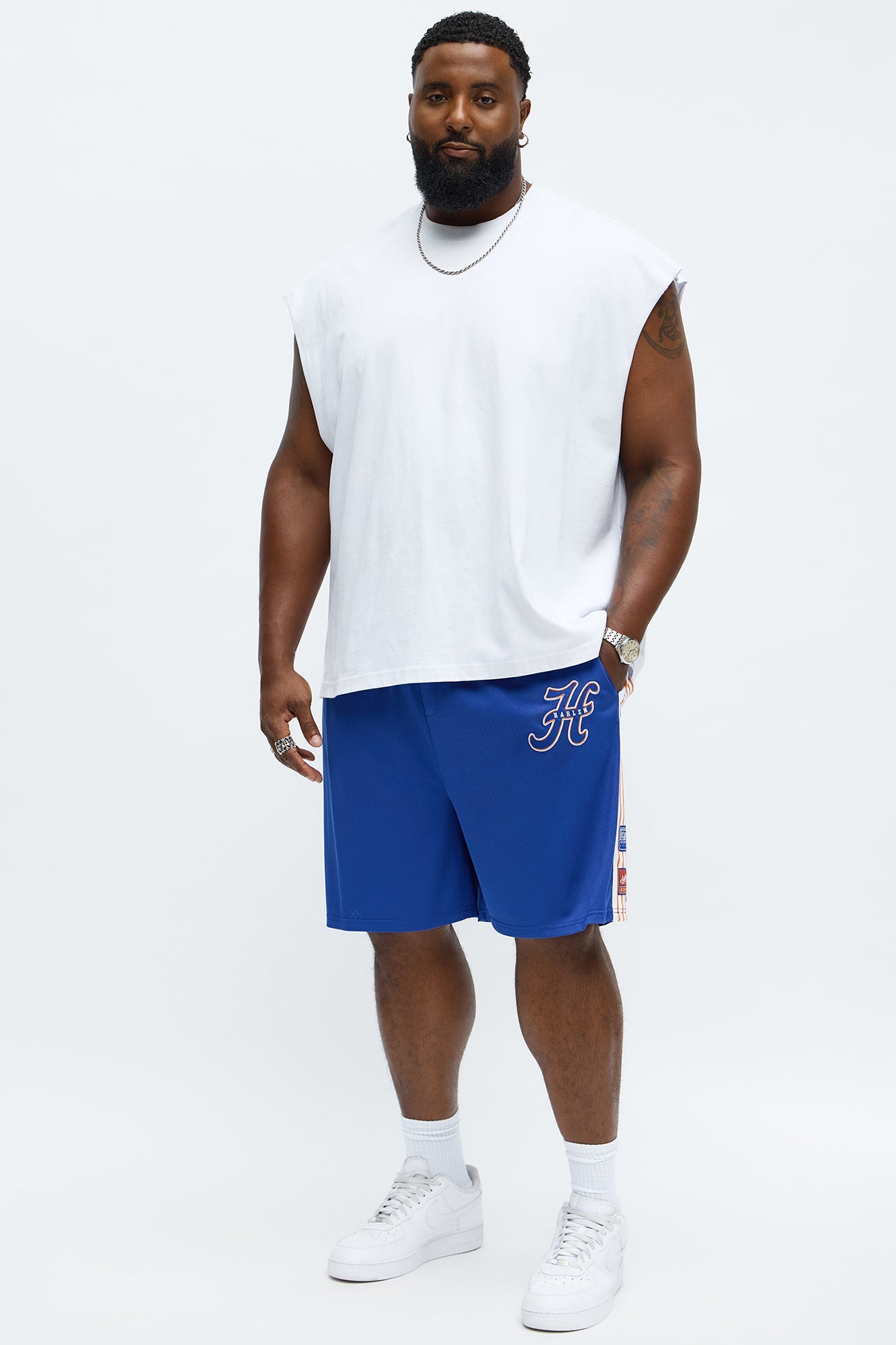 Relaxed H Button Short - Blue