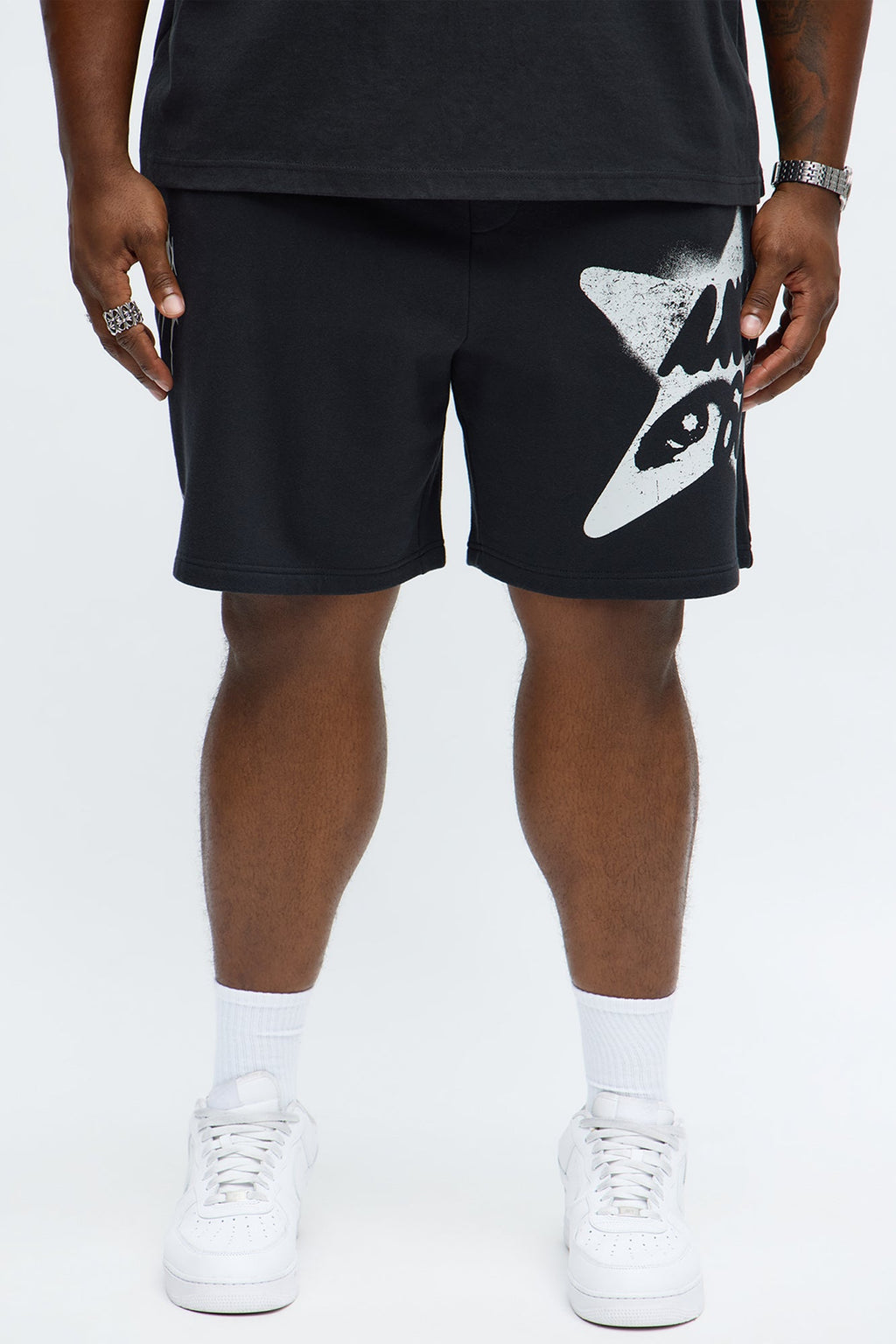 Angel Star 666 Sweatshort - Black