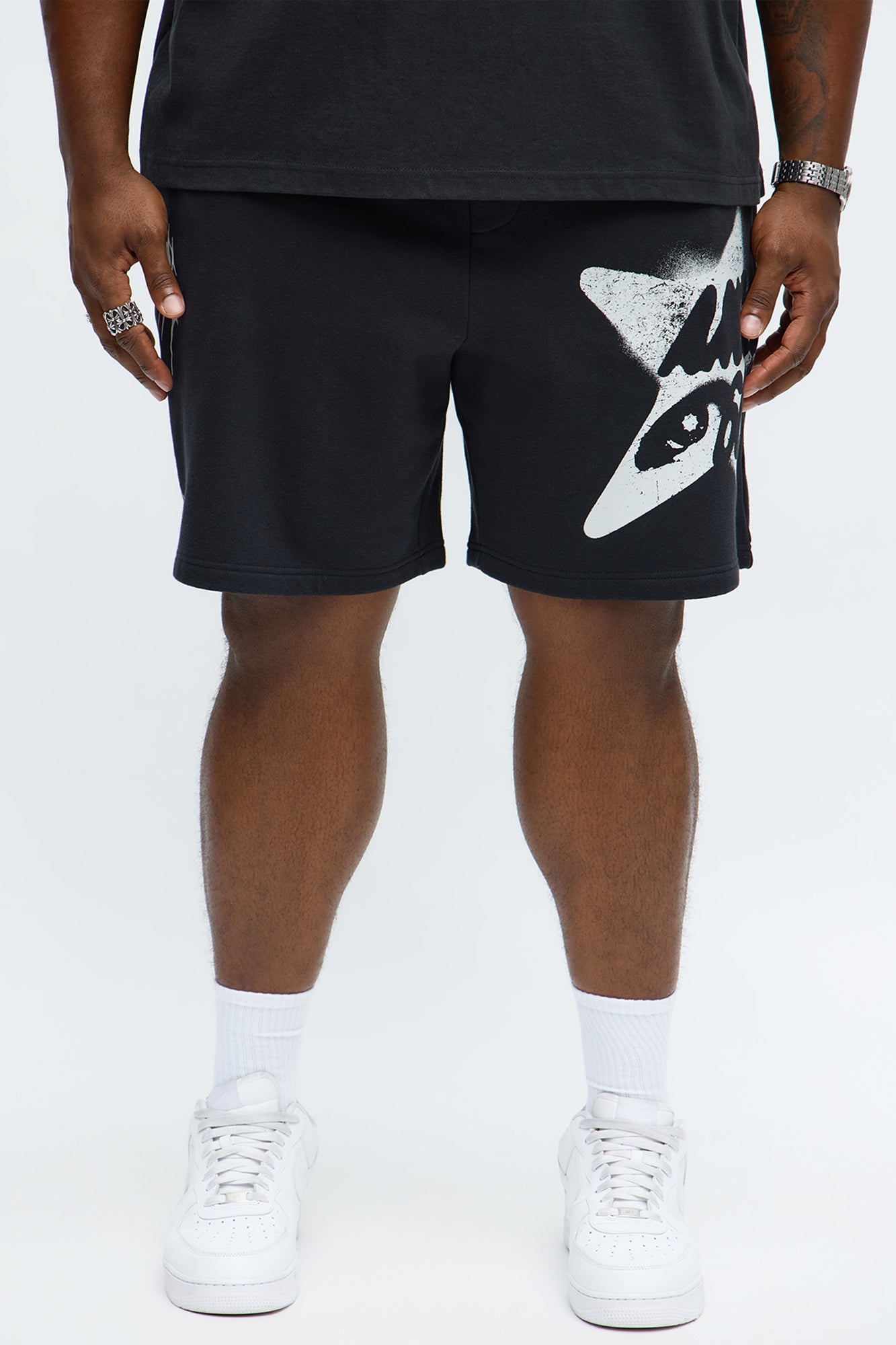 Angel Star 666 Sweatshort - Black