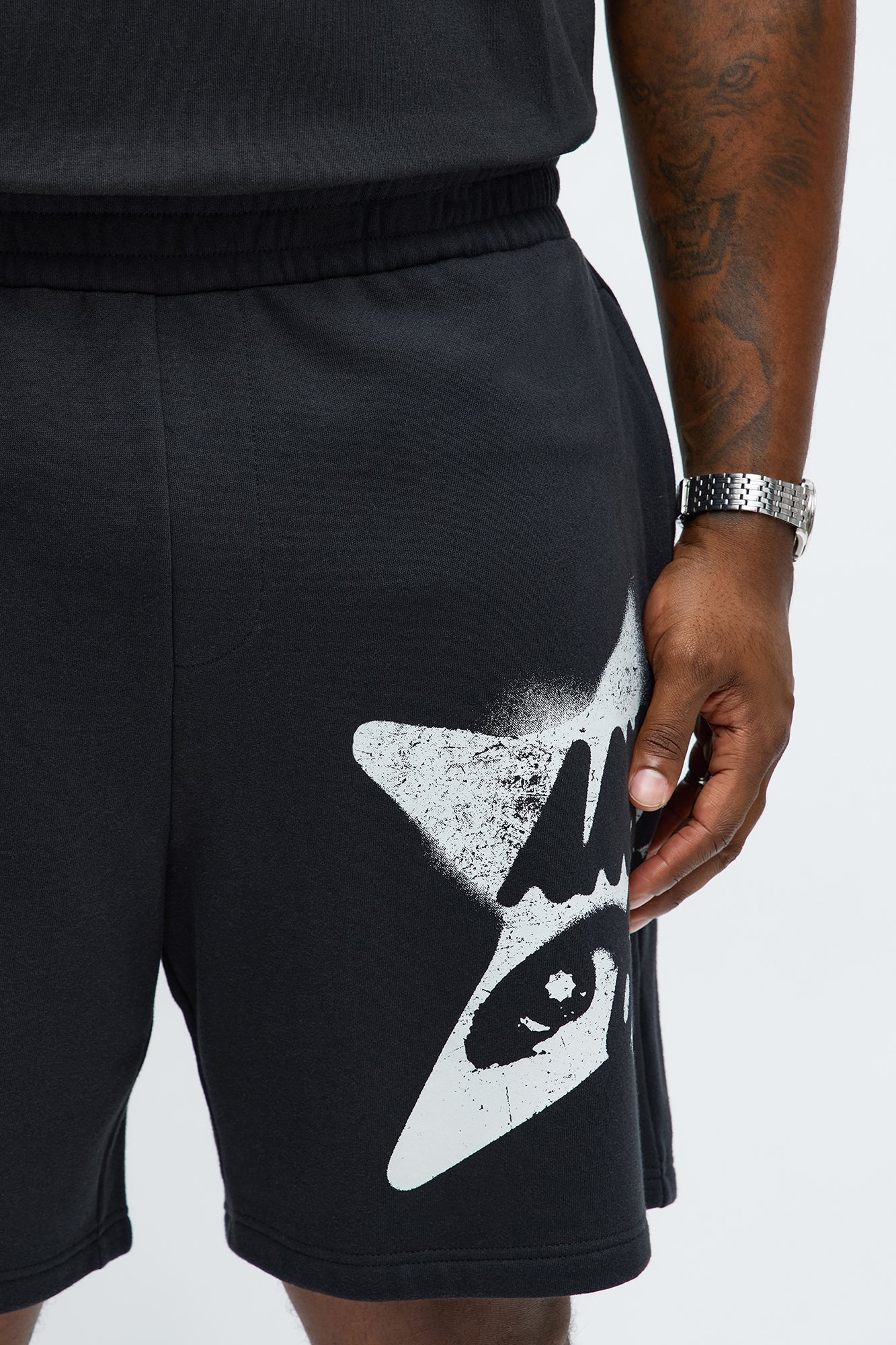 Angel Star 666 Sweatshort - Black